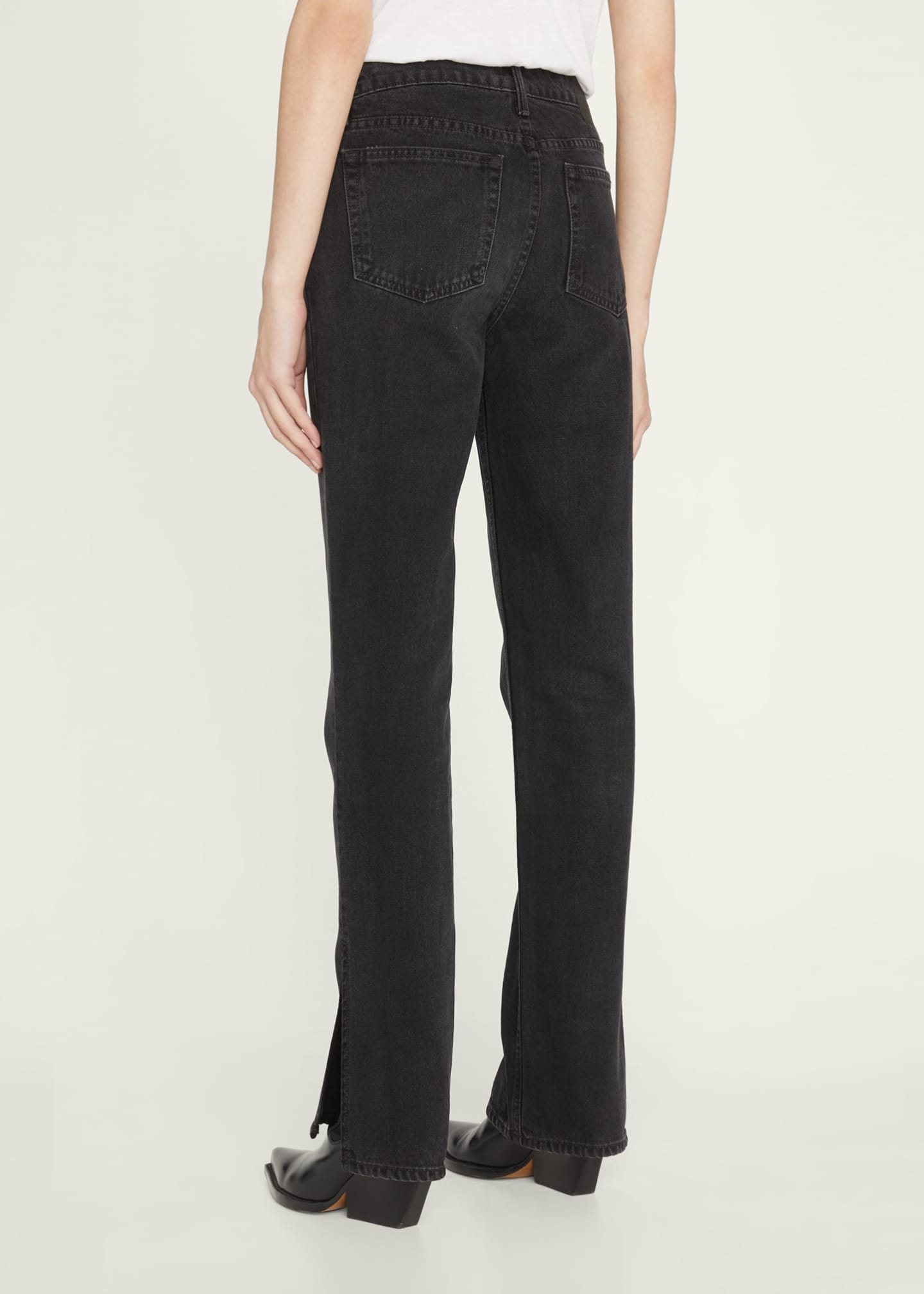 GRLFRND Hailey Low-Rise Slim Bootcut Jeans w/ Slit Hem - Bergdorf Goodman