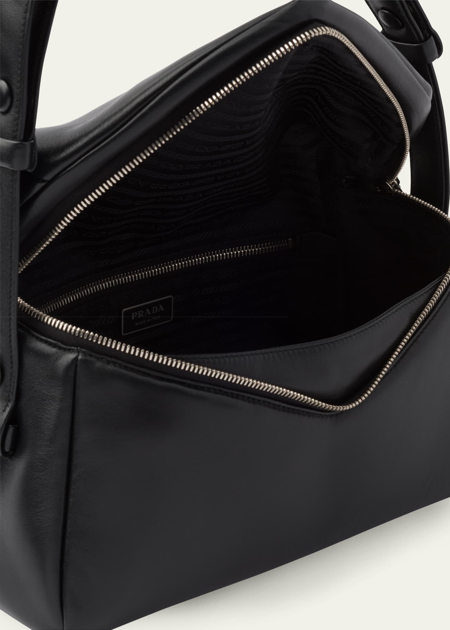 Prada Napa Zip Shoulder Bag - Bergdorf Goodman