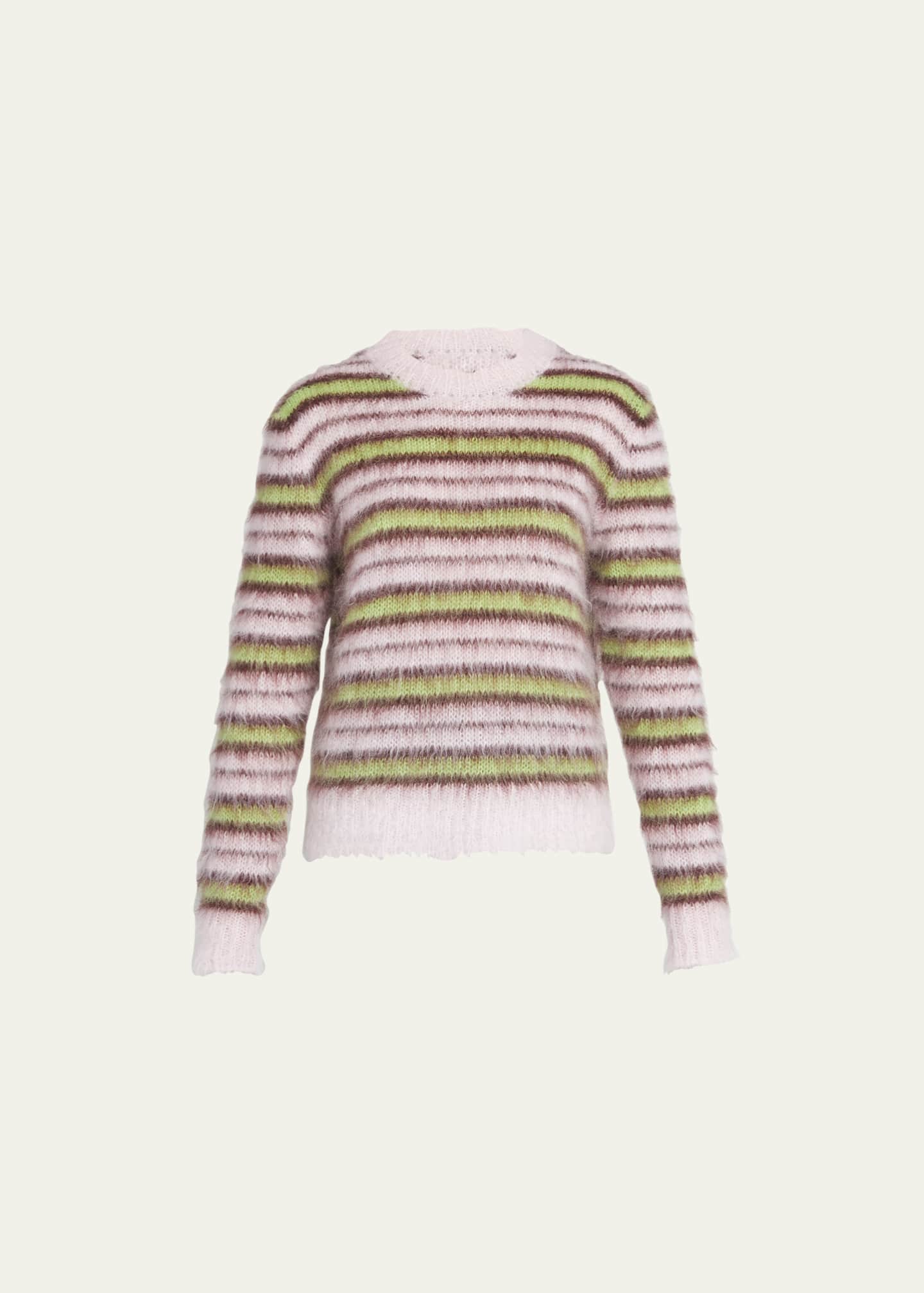 Marni Stripped Fuzzy Mohair Blend Sweater Bergdorf Goodman