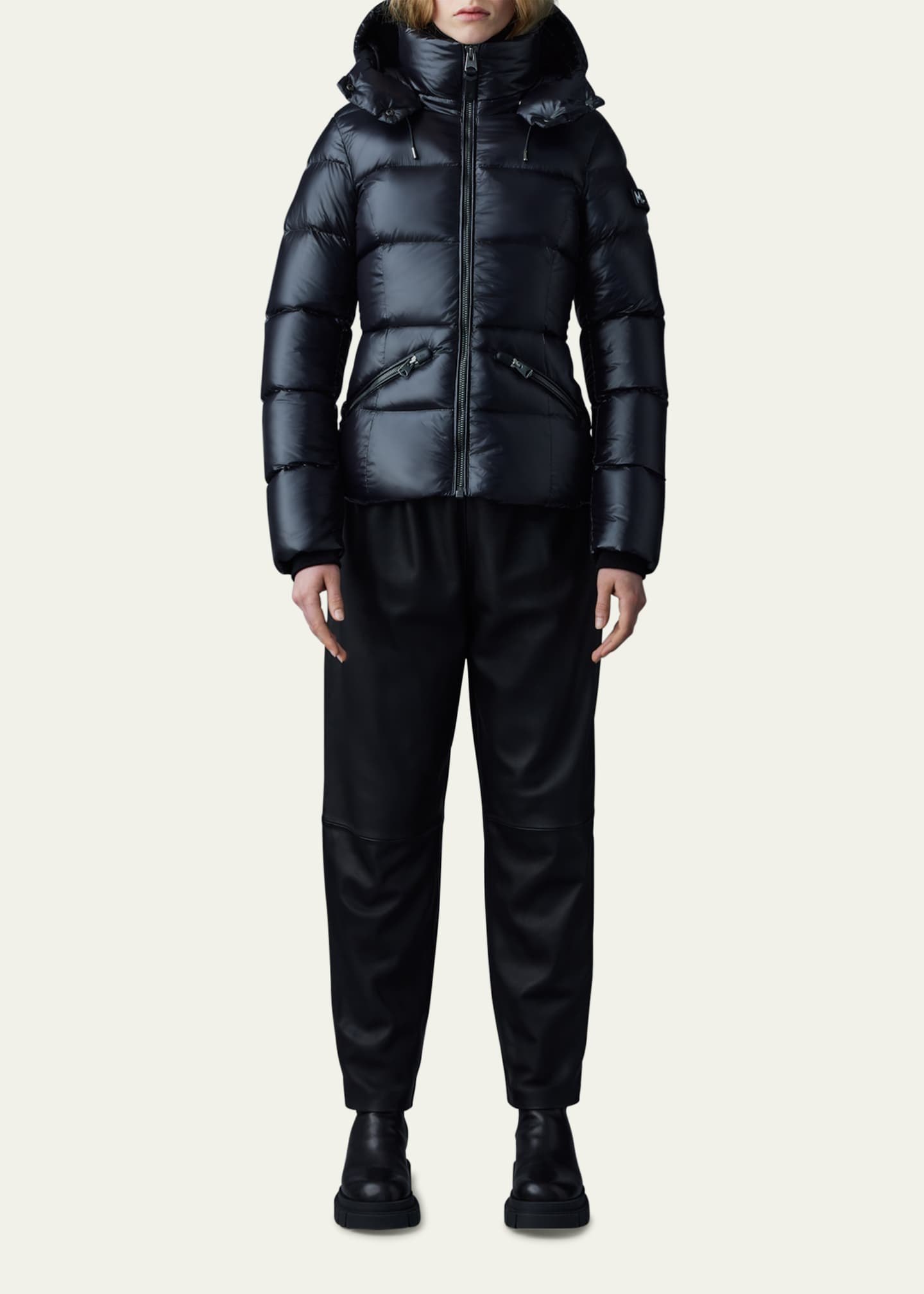 Madalyn Lustrous Light Down Jacket with Hood