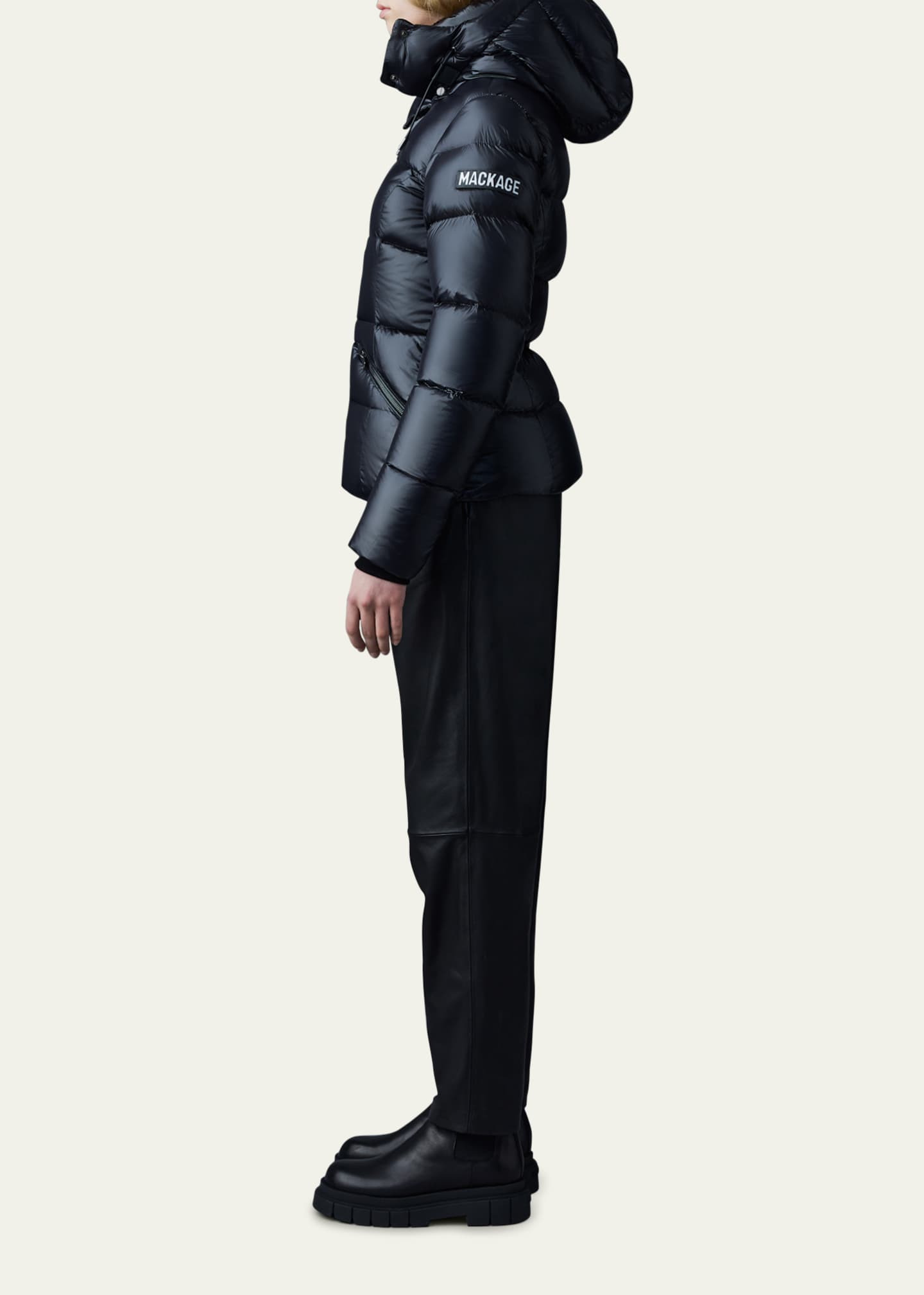 Madalyn Lustrous Light Down Jacket with Hood