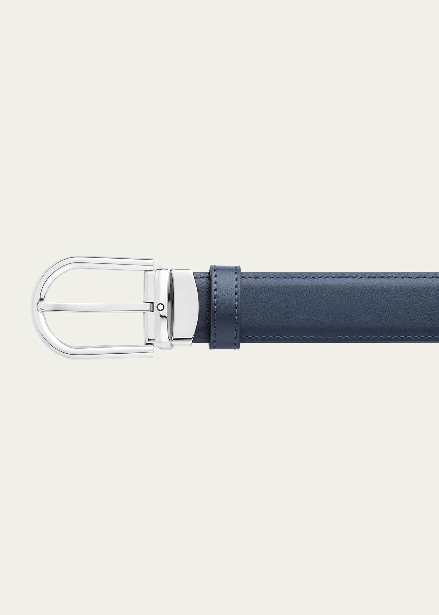 Montblanc Men's Horseshoe-Buckle Reversible Leather Belt Image 2 of 4