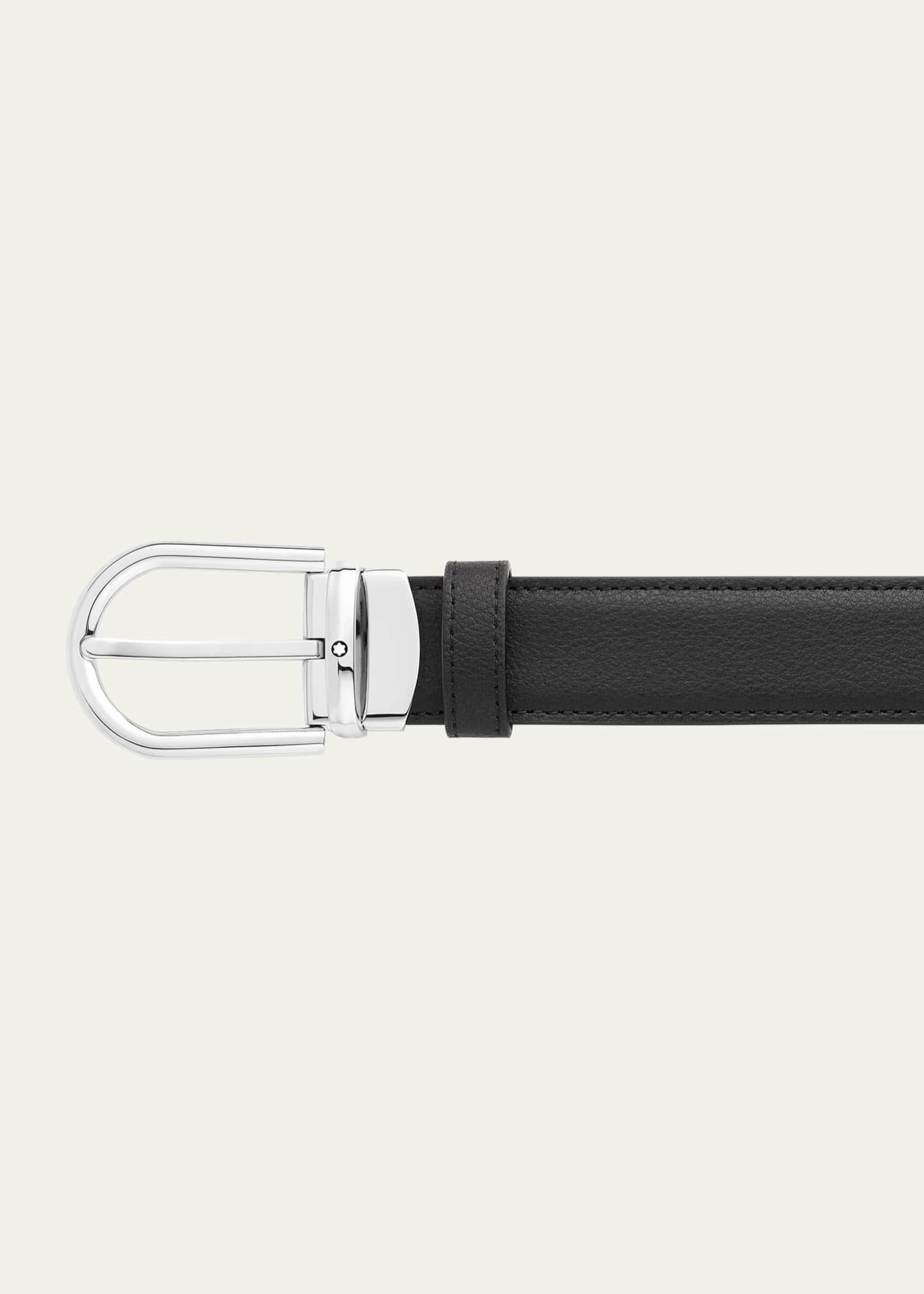 Montblanc Men's Horseshoe-Buckle Reversible Leather Belt Image 3 of 4