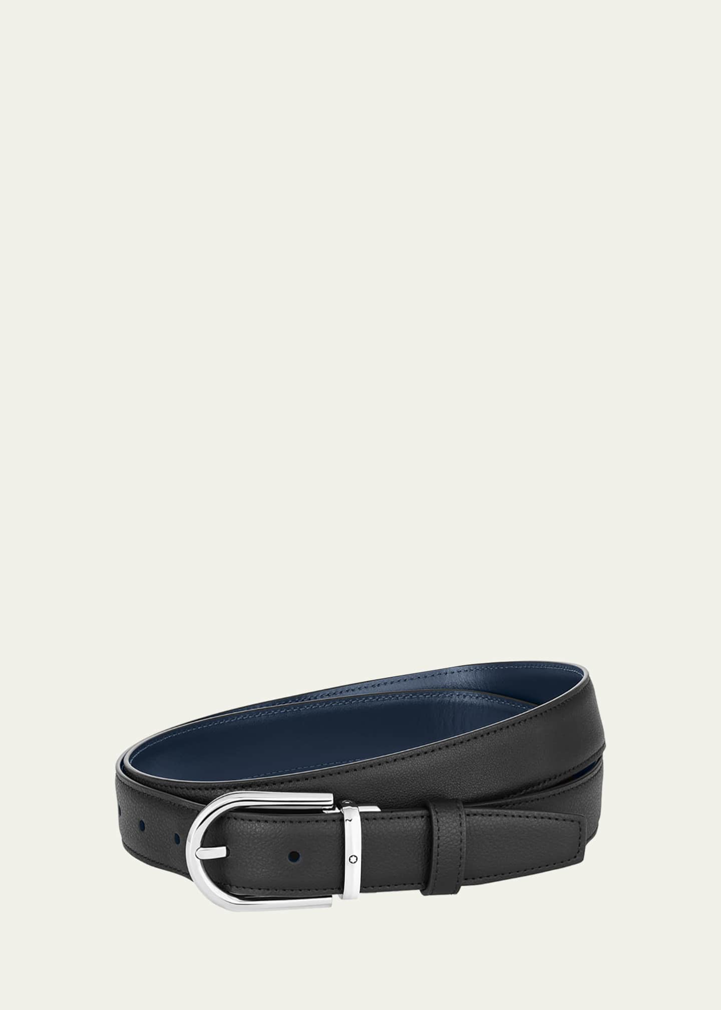 Montblanc Men's Horseshoe-Buckle Reversible Leather Belt Image 1 of 4