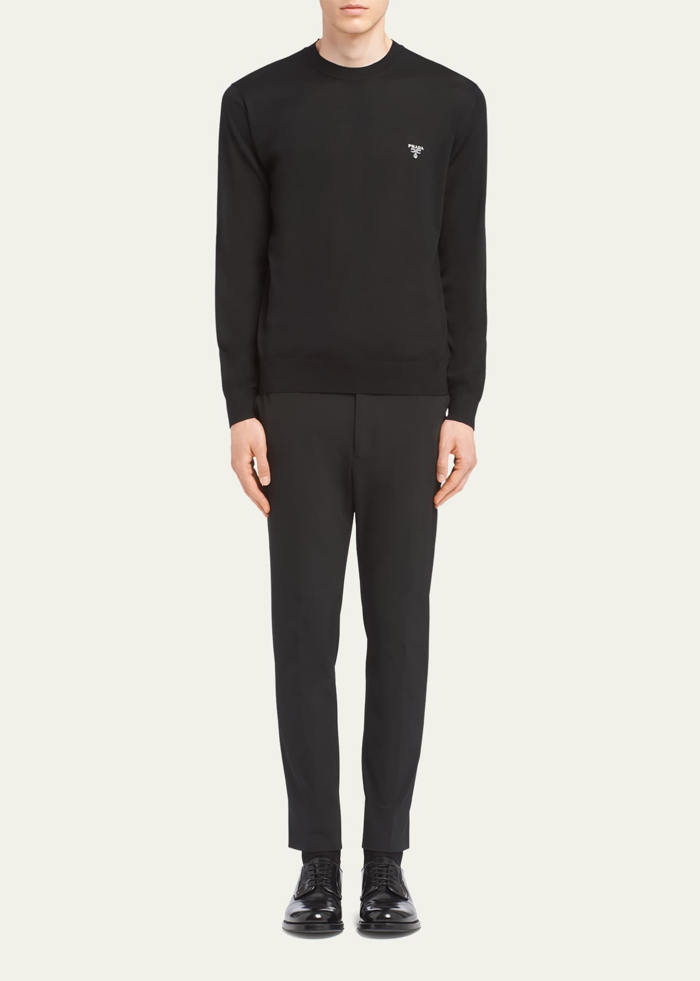 Prada Men's Superfine Wool Crew Sweater Image 2 of 5