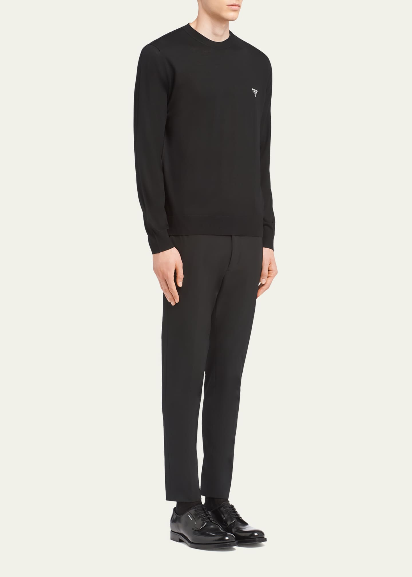 Prada Men's Superfine Wool Crew Sweater Image 4 of 5