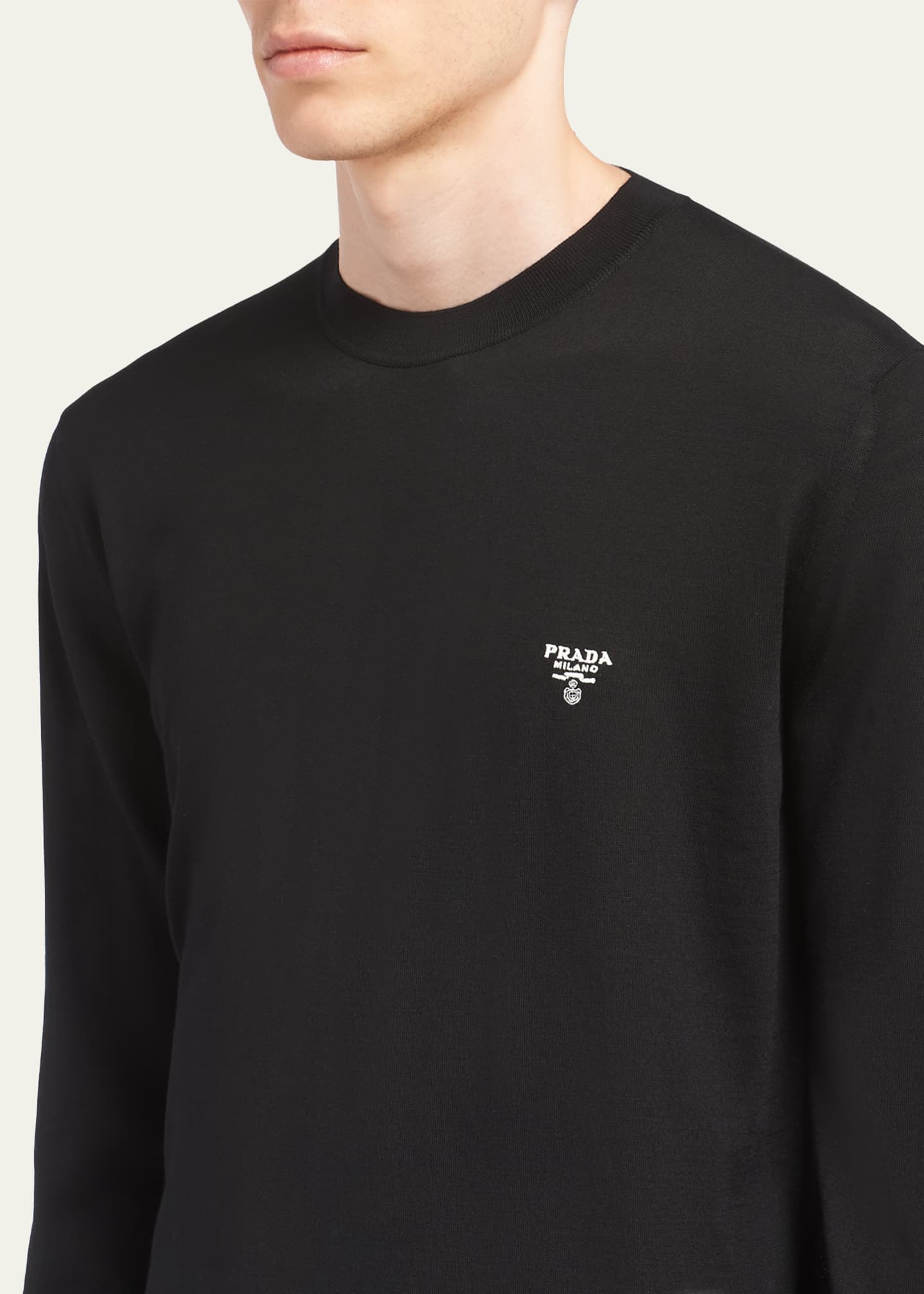 Prada Men's Superfine Wool Crew Sweater Image 5 of 5