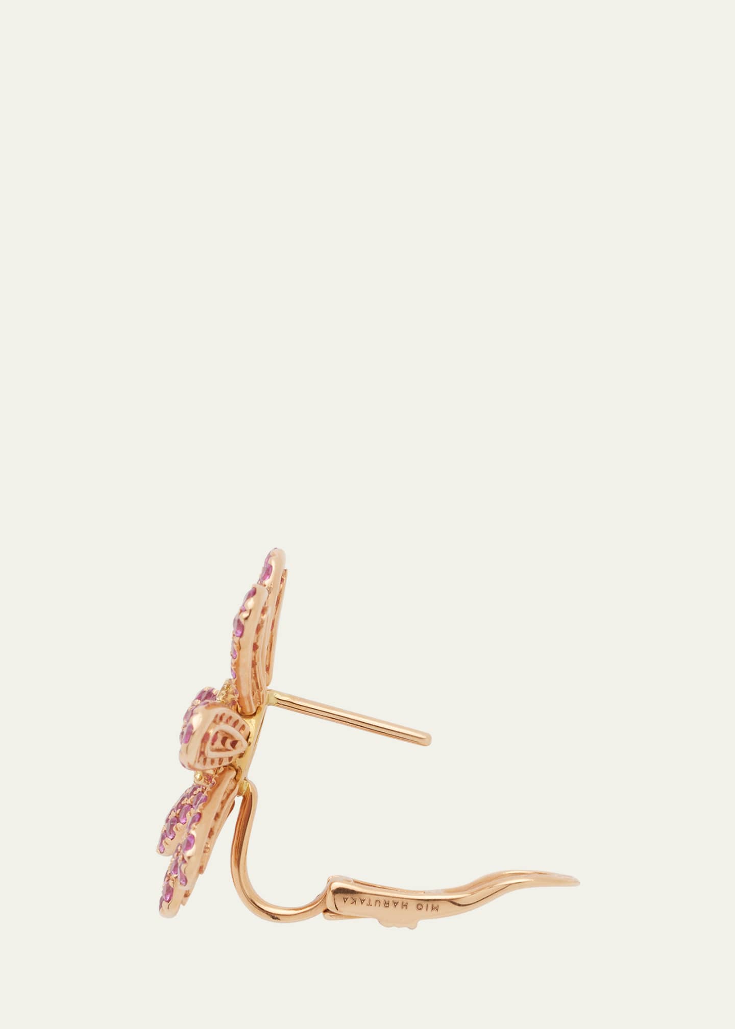 Mio Harutaka 18k Rose Gold Margaret Single Earring With Pink Sapphire Image 4 of 4