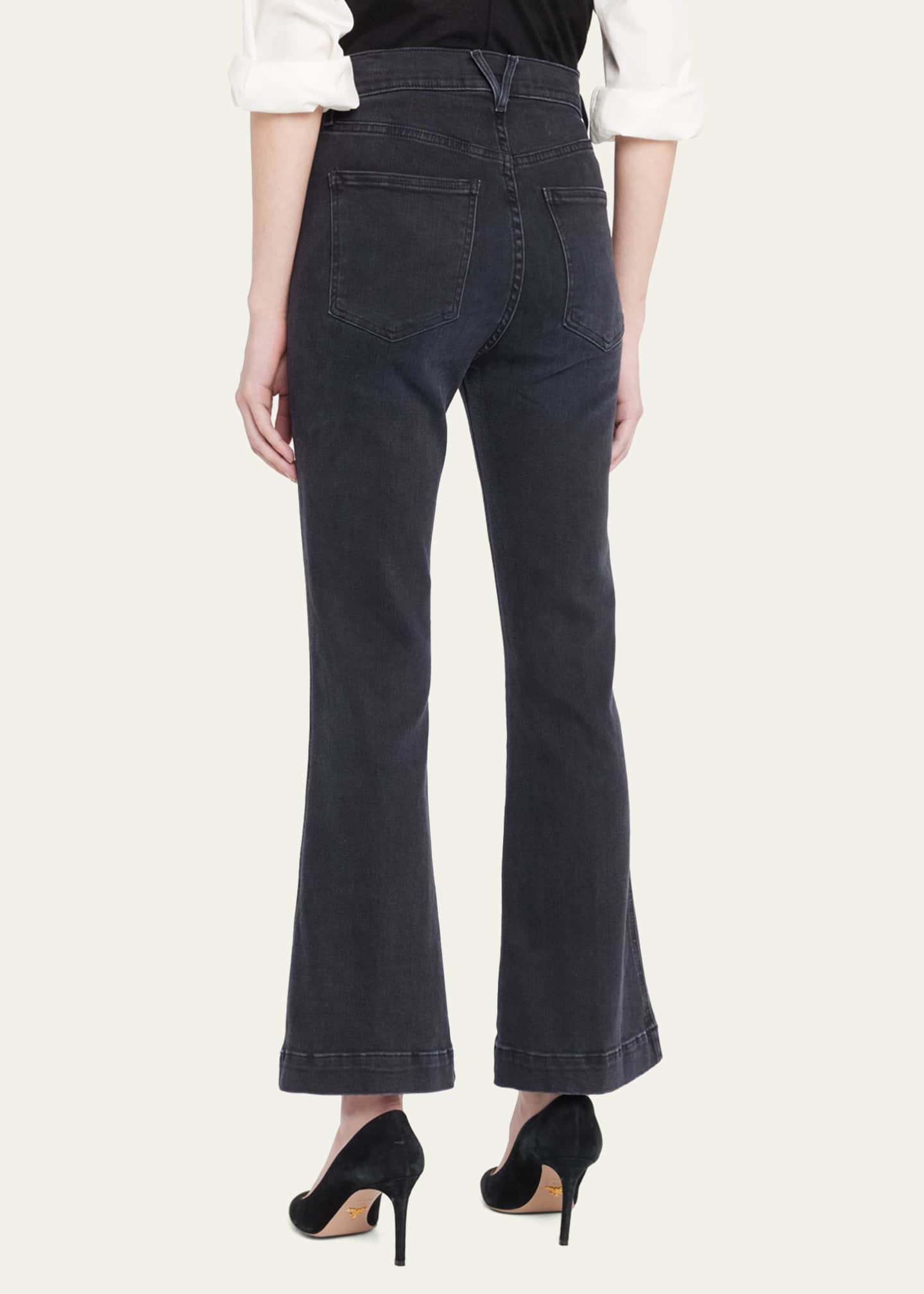 Veronica Beard Carson High-Rise Ankle Flare Jeans Image 3 of 5
