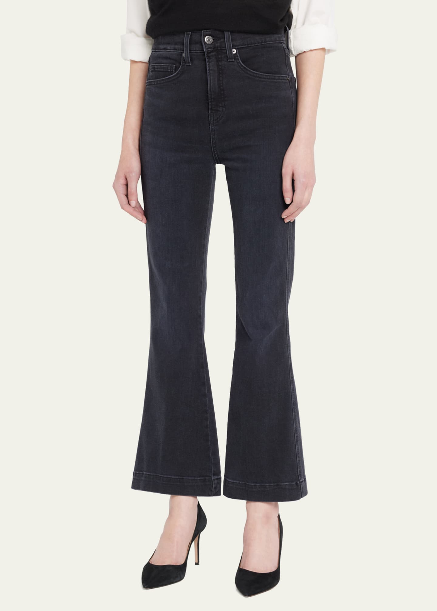 Veronica Beard Carson High-Rise Ankle Flare Jeans Image 4 of 5
