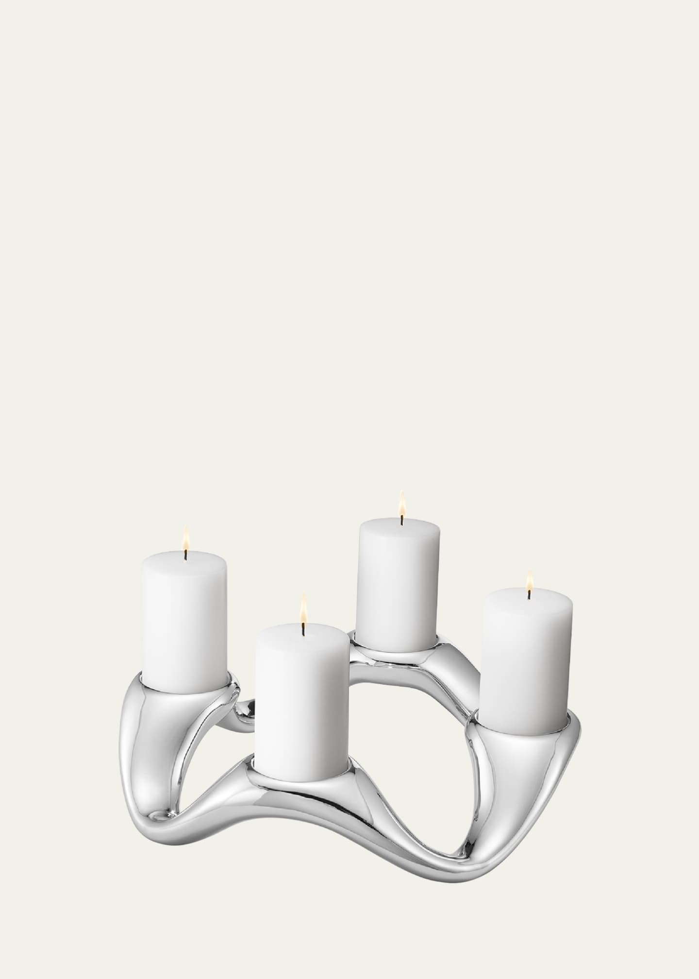 Georg Jensen Cobra Stainless Steel 4-Pillar Candleholder Image 3 of 3
