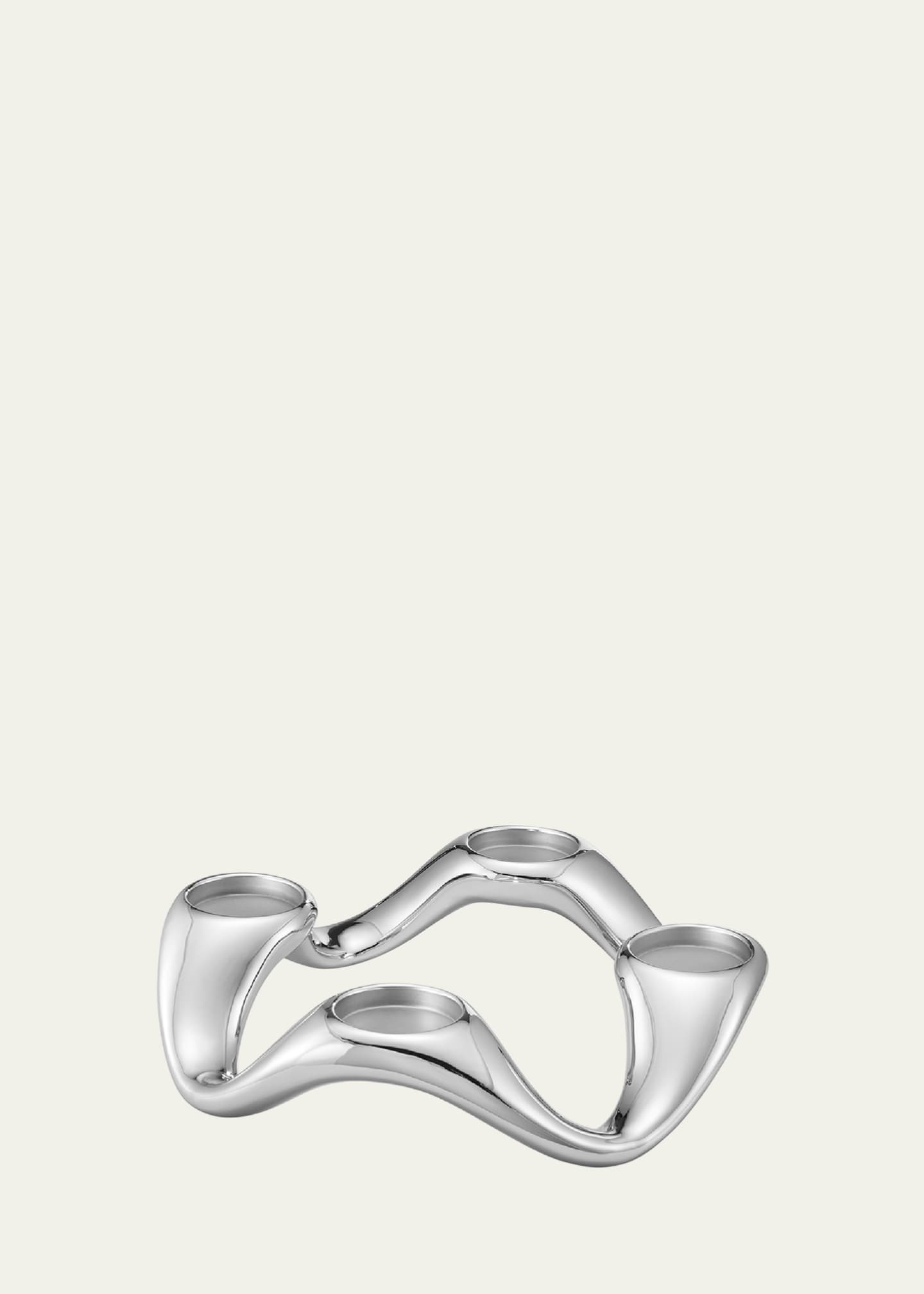 Georg Jensen Cobra Stainless Steel 4-Pillar Candleholder Image 1 of 3