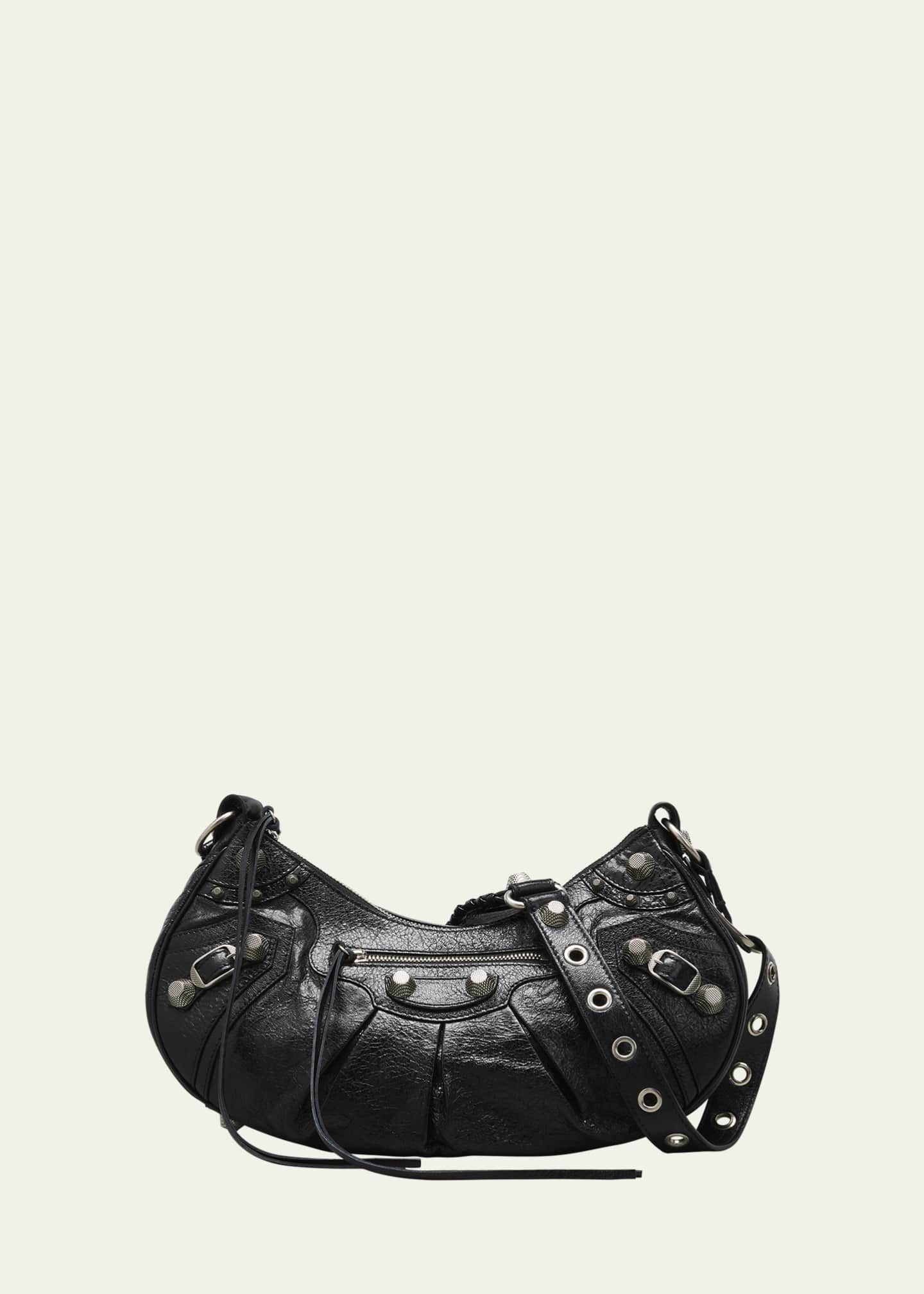 Balenciaga Cagole Studded Texture Leather Shoulder Bag - Bergdorf Goodman