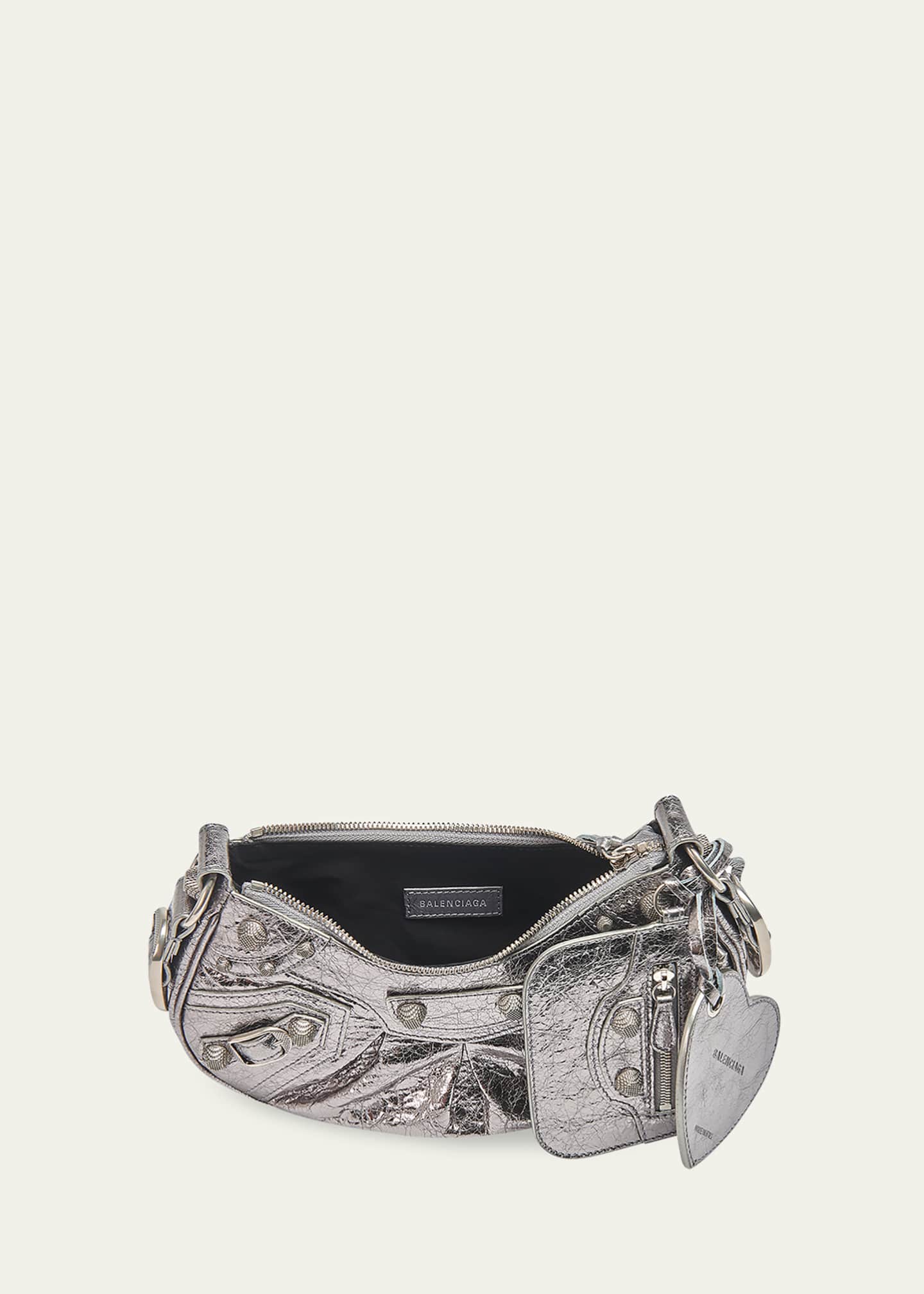 Balenciaga Cagole XS Metallic Stud Hobo Shoulder Bag