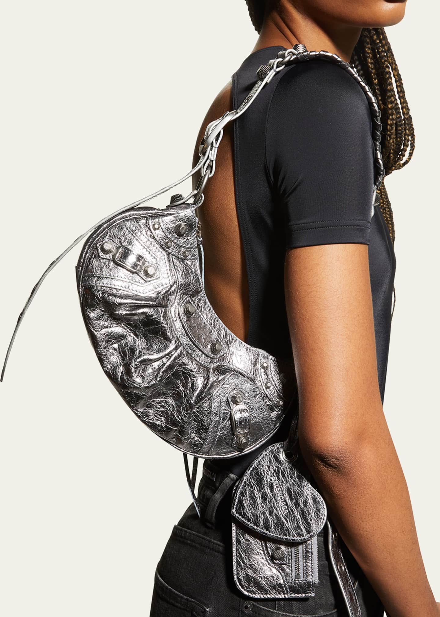 Balenciaga Cagole XS Metallic Stud Hobo Shoulder Bag - Bergdorf
