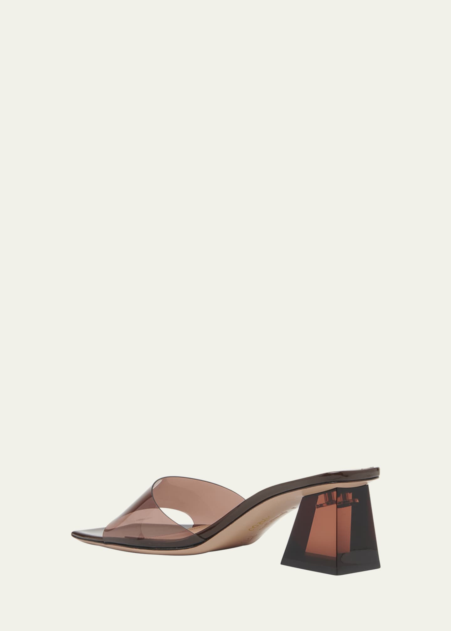Clear block mule discount heels