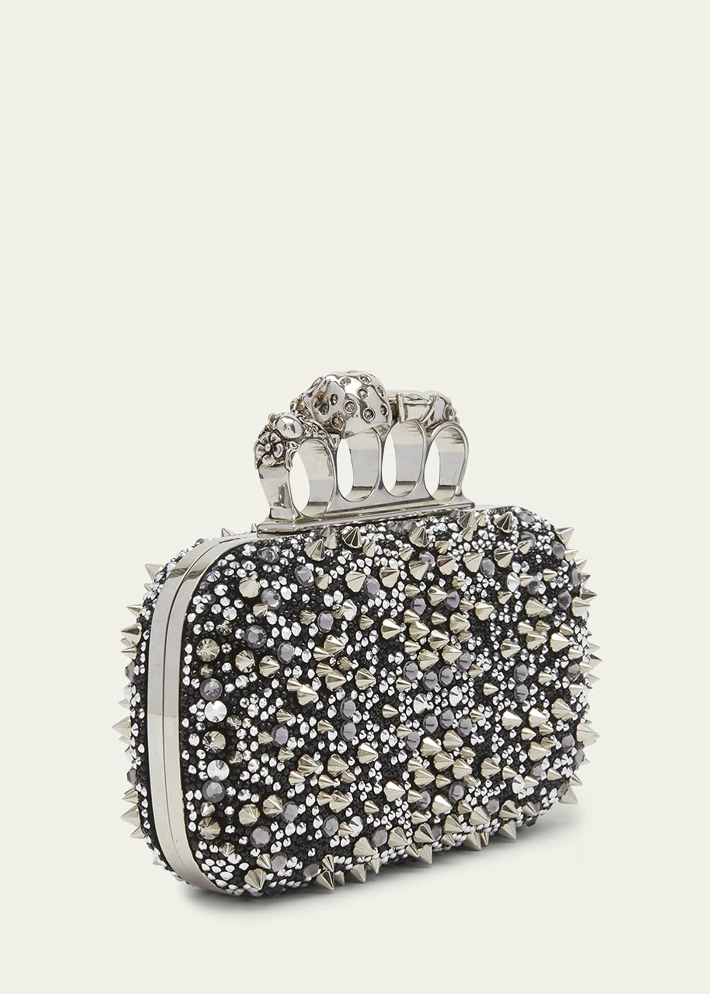 McQueen Skull Four-Ring Sequin Clutch Bag Image 3 of 5