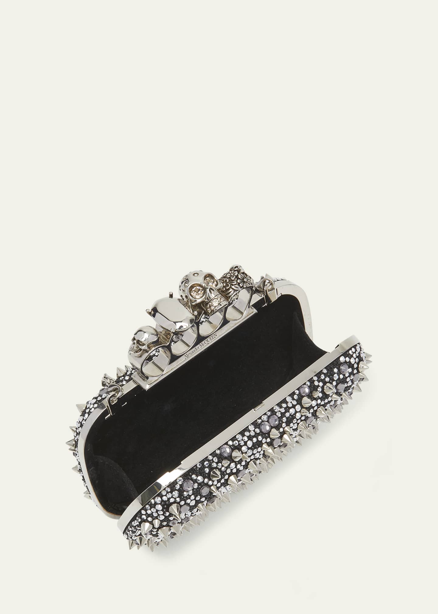 McQueen Skull Four-Ring Sequin Clutch Bag Image 4 of 5