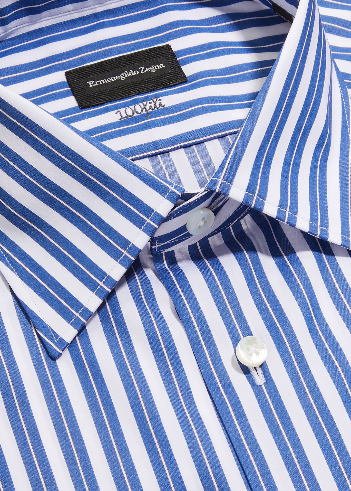 Zegna striped cotton shirt - White