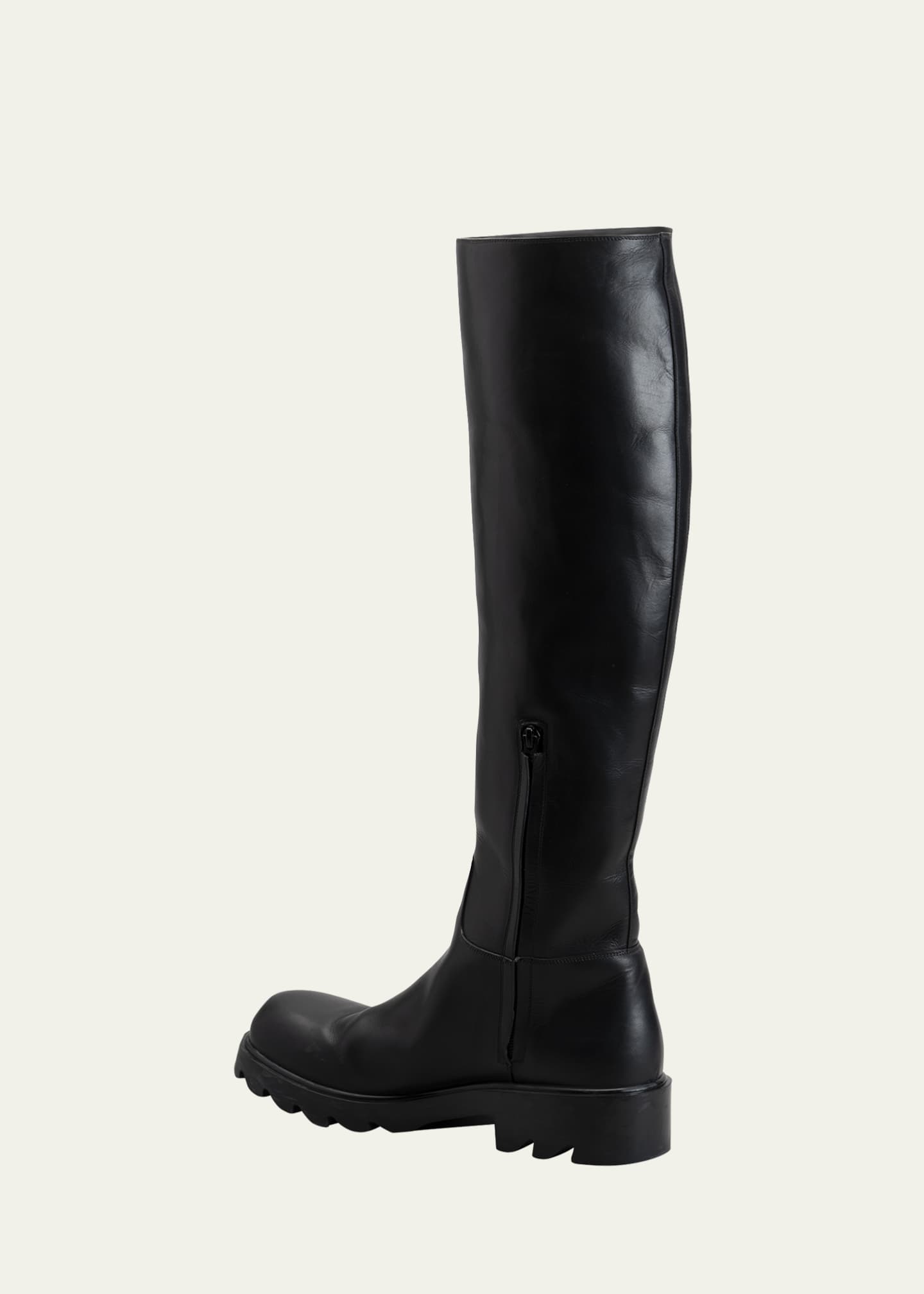 Bottega Veneta Lug-Sole Leather Tall Boots Image 4 of 5
