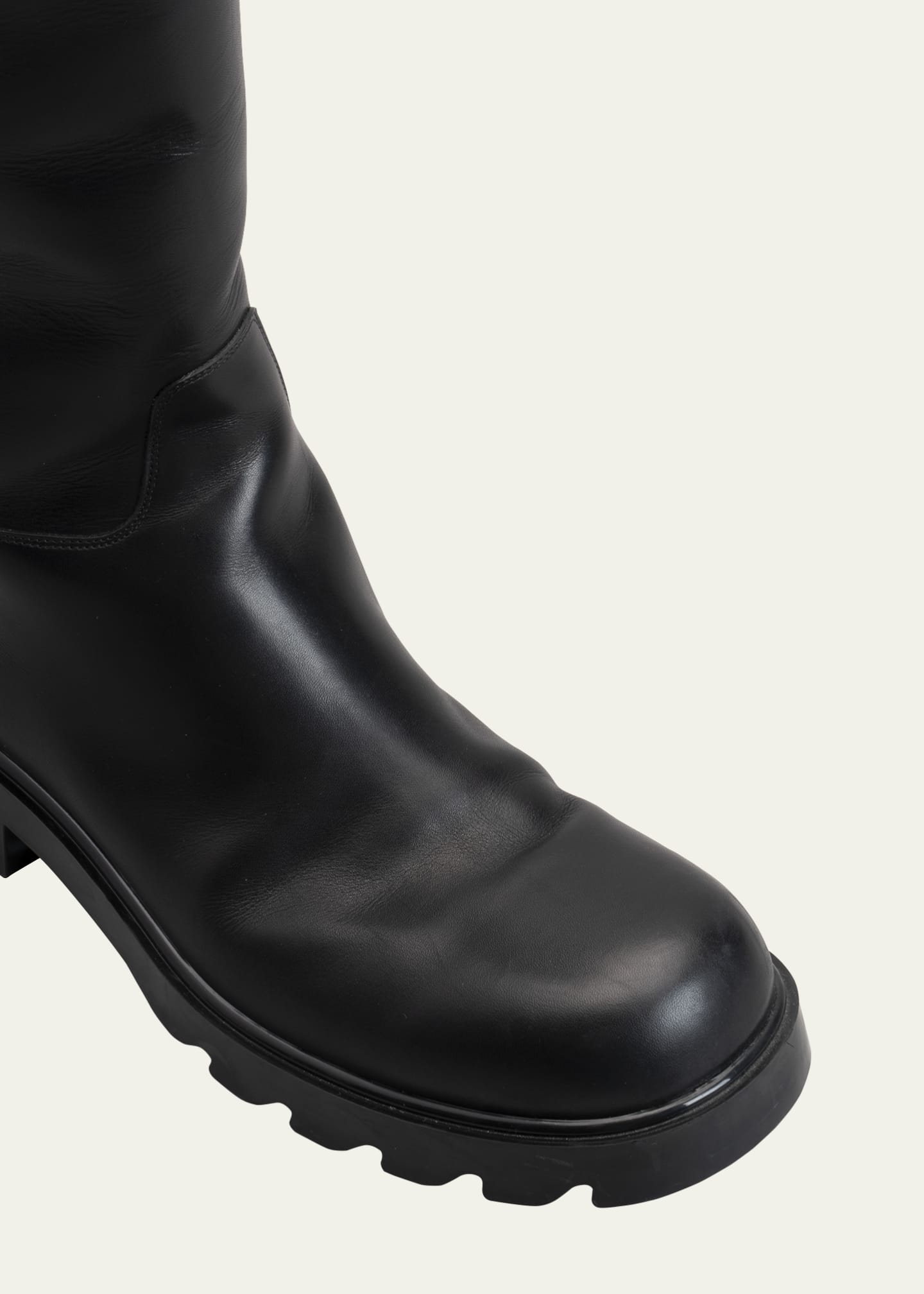 Bottega Veneta Lug-Sole Leather Tall Boots Image 5 of 5