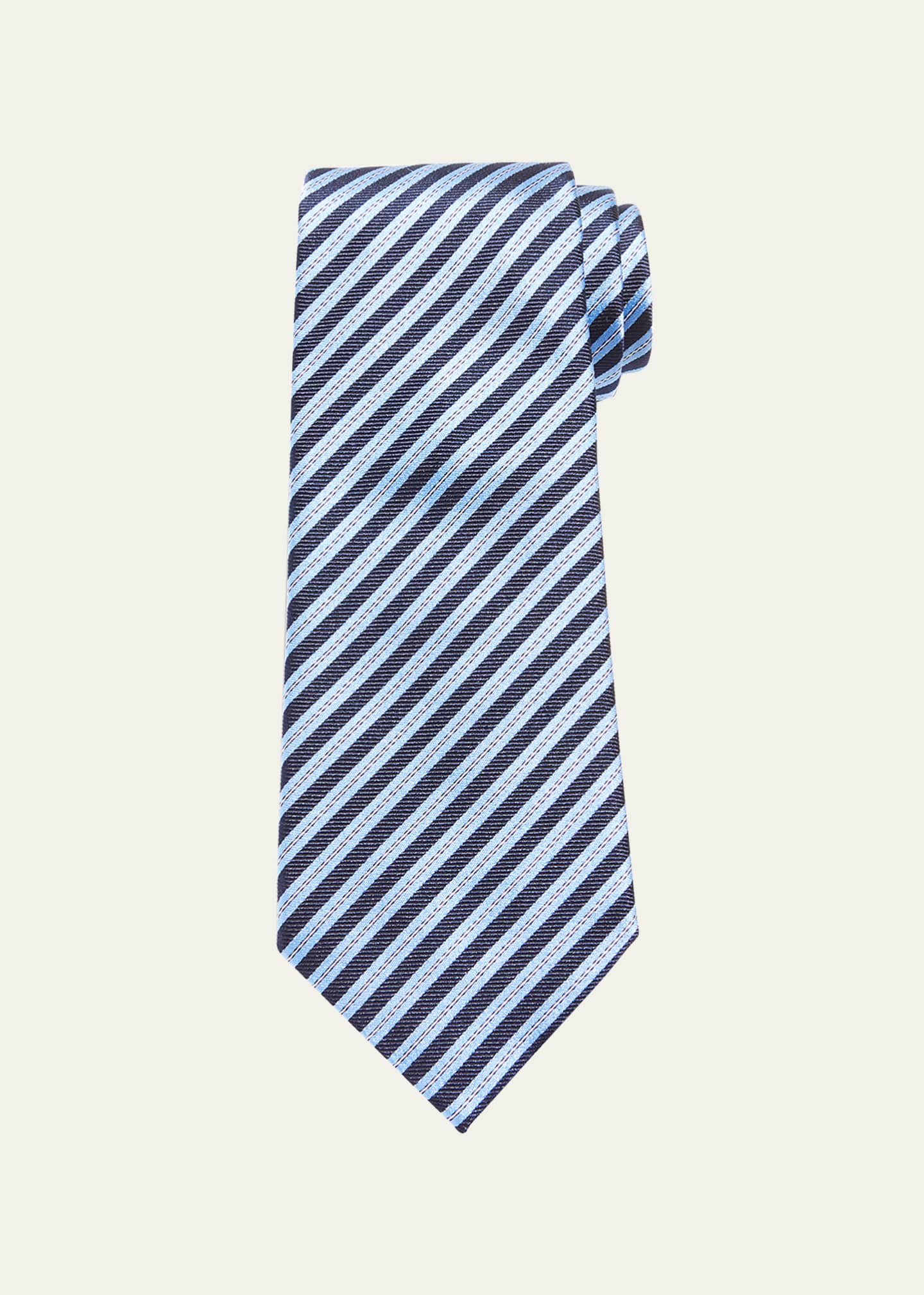 ZEGNA Men's Stripe Silk Tie Bergdorf Goodman