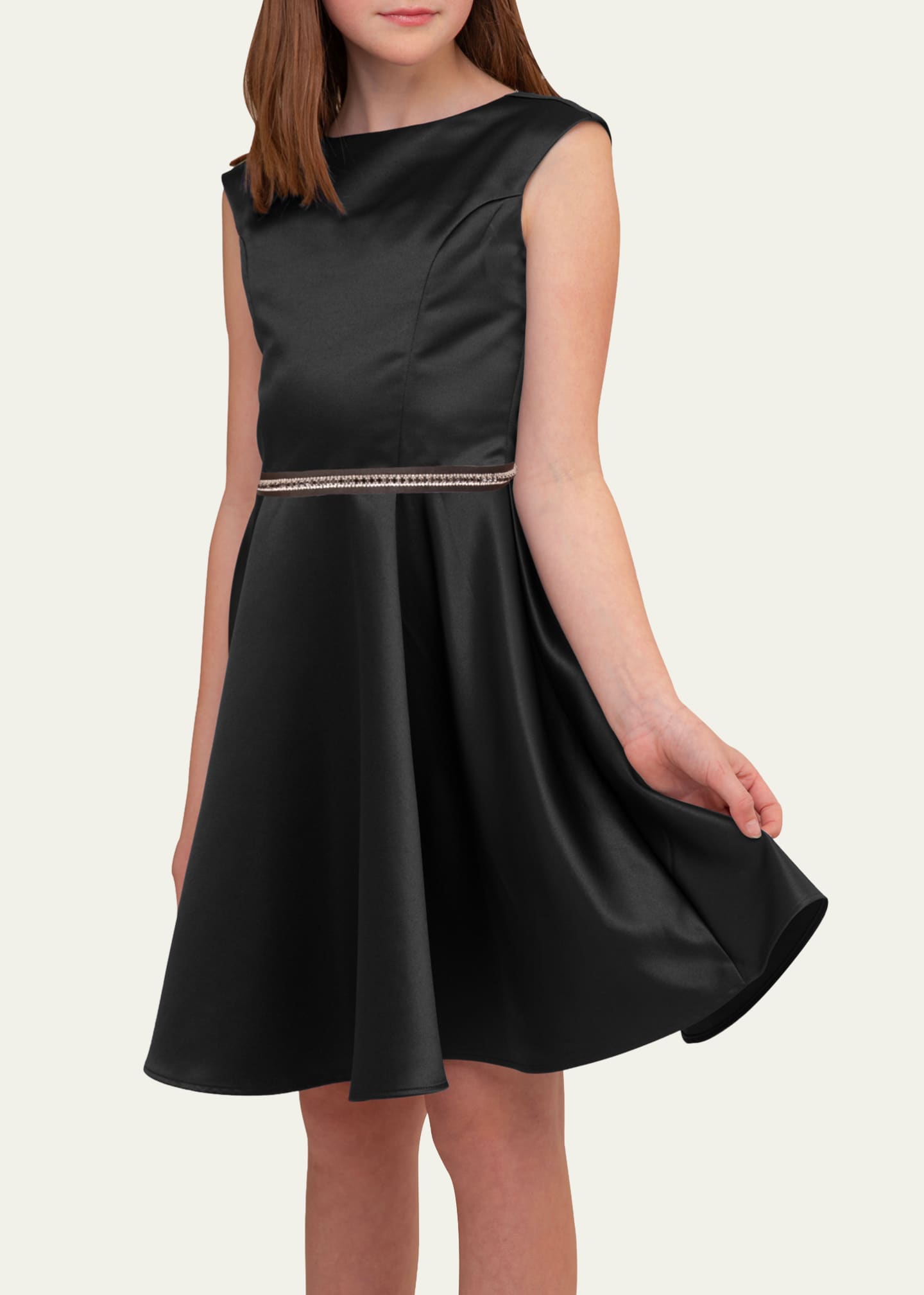 Un Deux Trois Girl's Fit-and-Flare Belted Dress, Size 7-20 Image 1 of 3