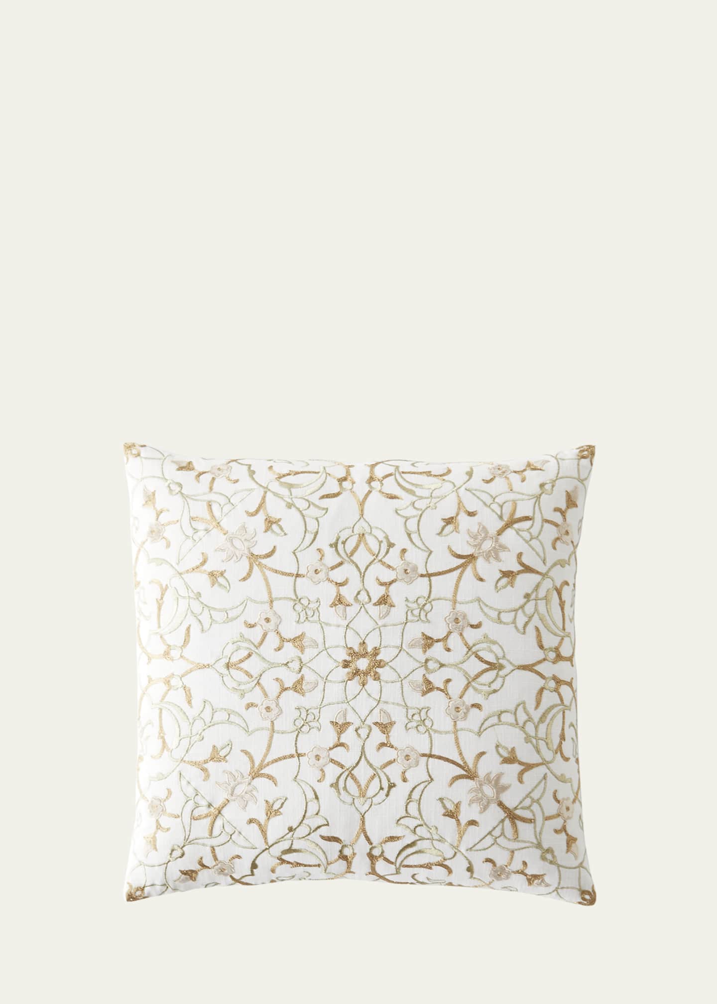 Gold embroidered pillow hot sale