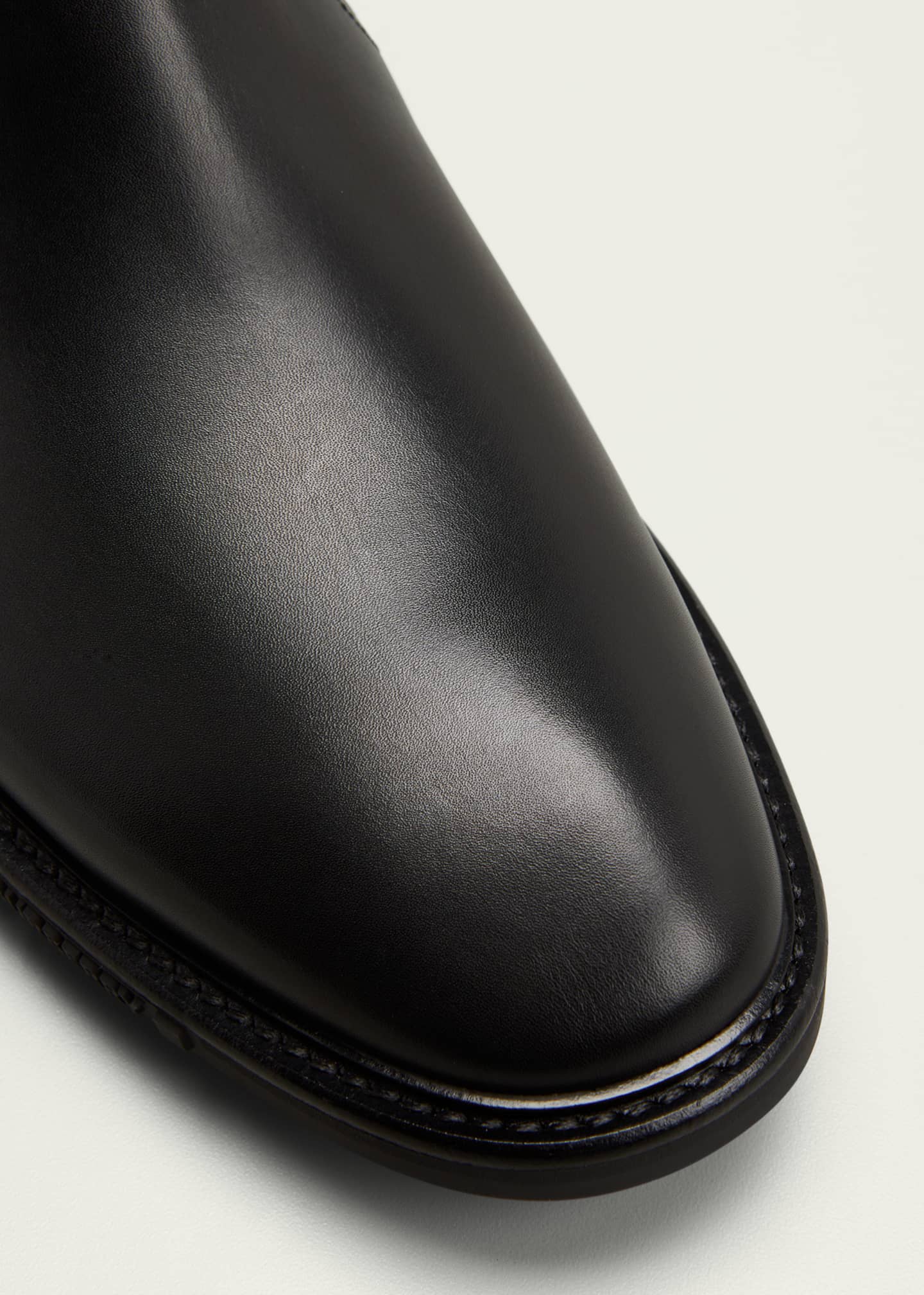 Burberry Men's Check-Print Leather Chelsea Boots - Bergdorf Goodman