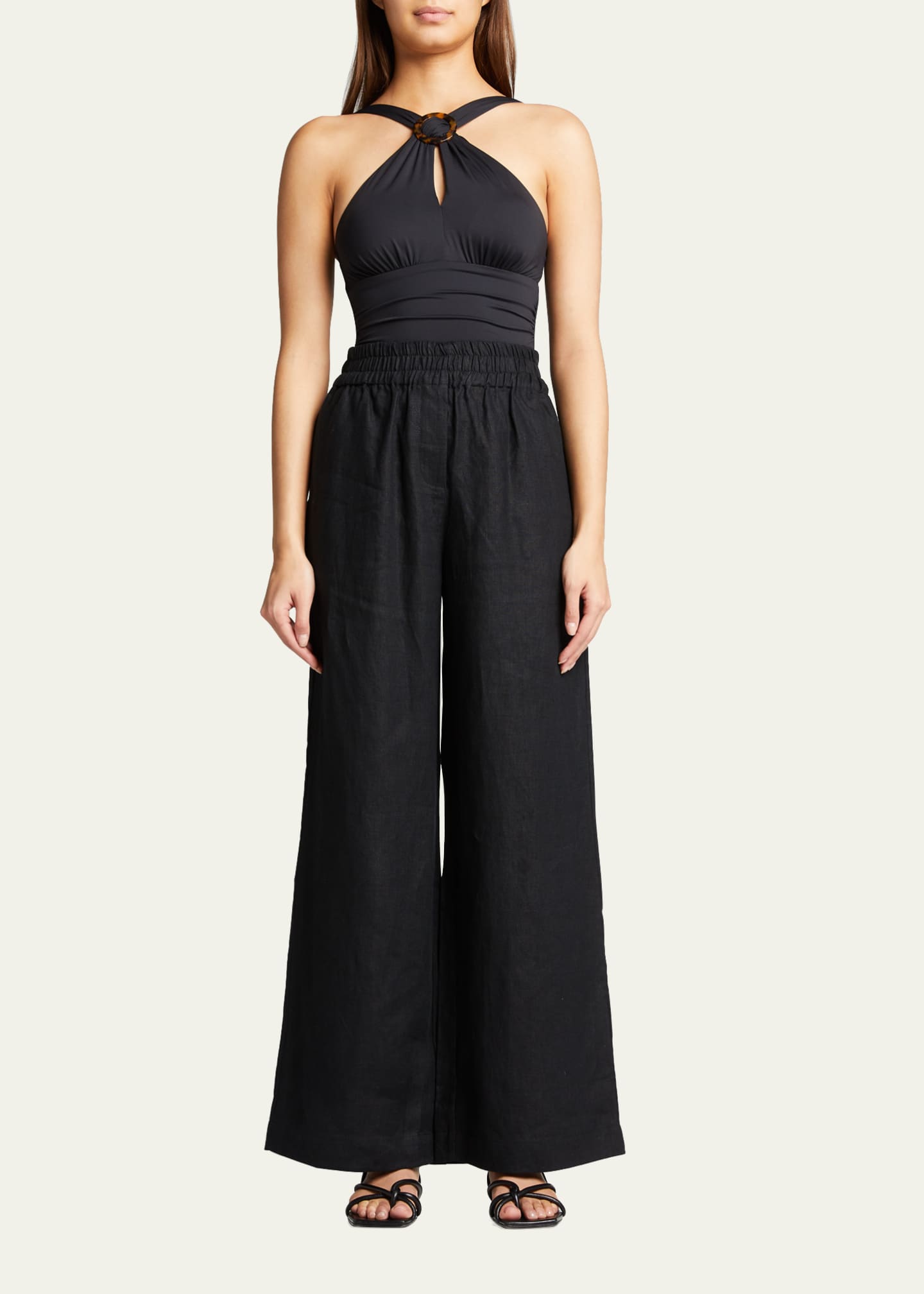 JETS Australia Jetset WideLeg Linen Coverup Pants Bergdorf Goodman