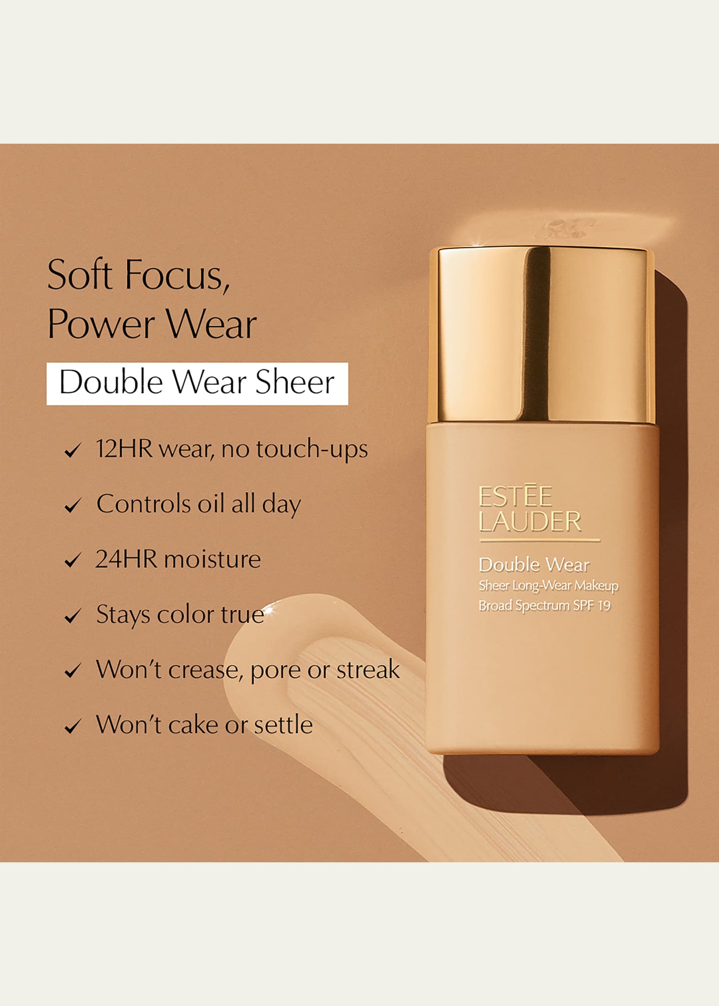 Estee Lauder Double Wear Sheer Long-Wear Foundation SPF 19 Image 4 of 5