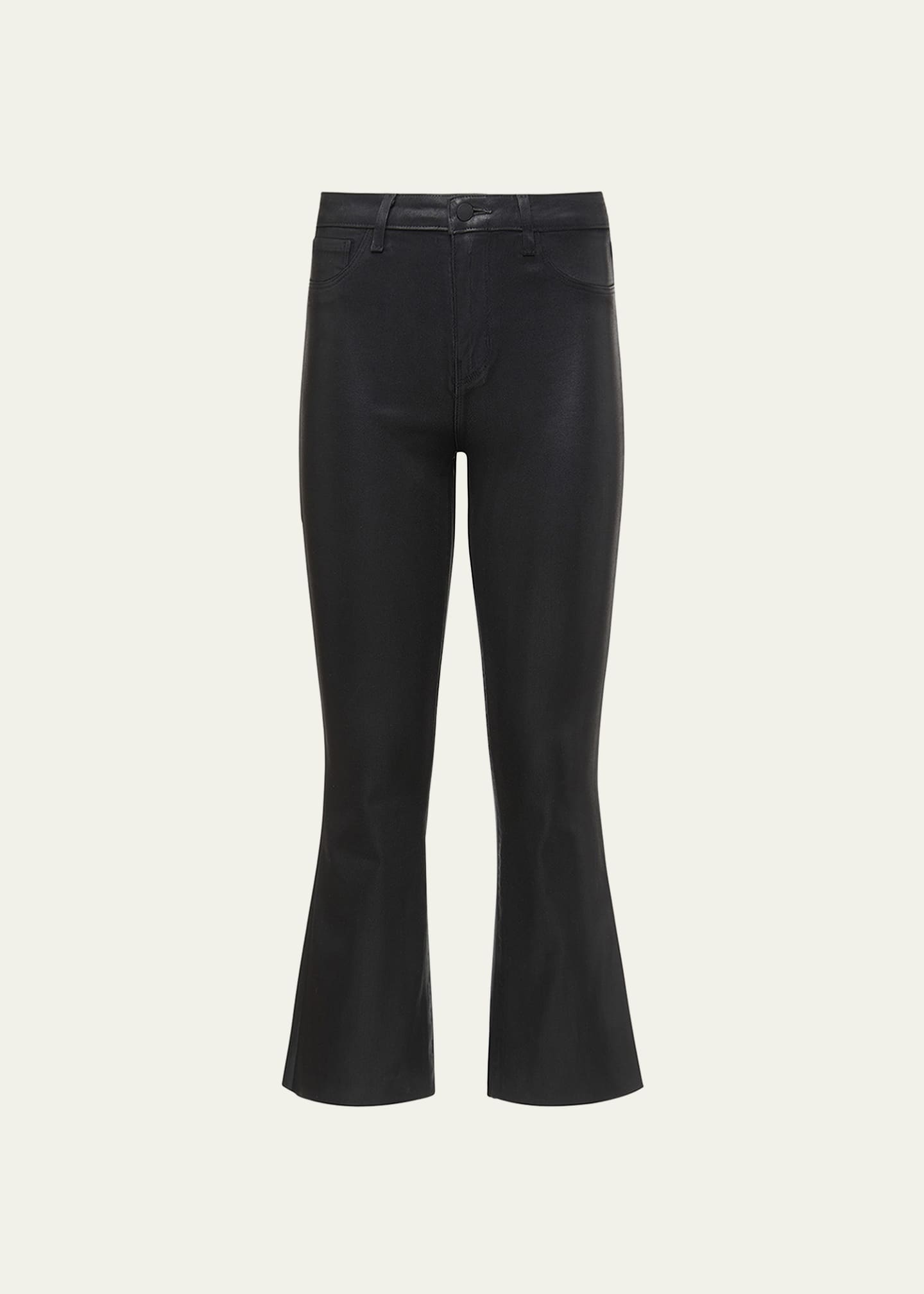 L'Agence Kendra High-Rise Coated Crop Flare Jeans Image 1 of 5