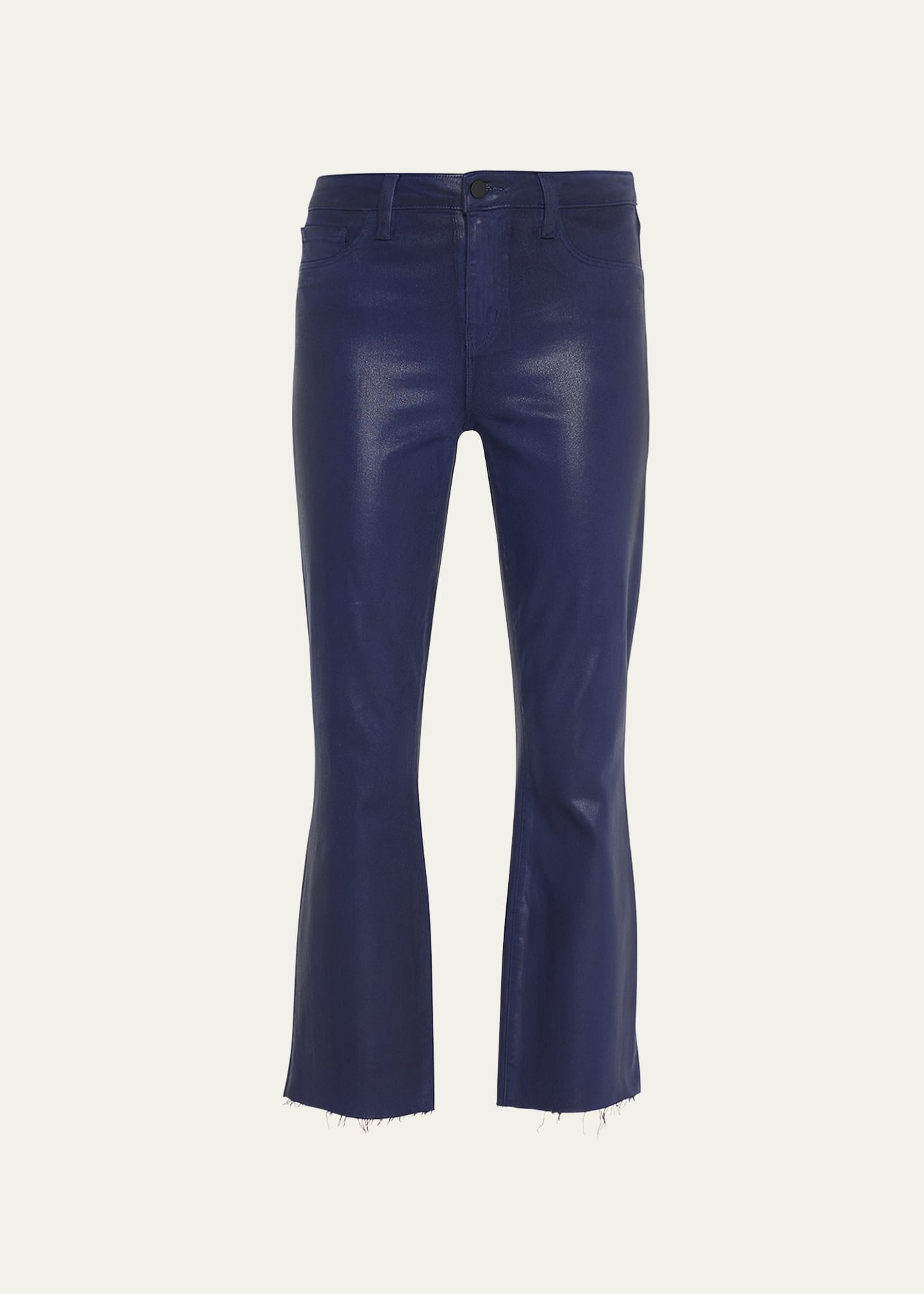 L'Agence Kendra High-Rise Coated Crop Flare Jeans Image 1 of 5