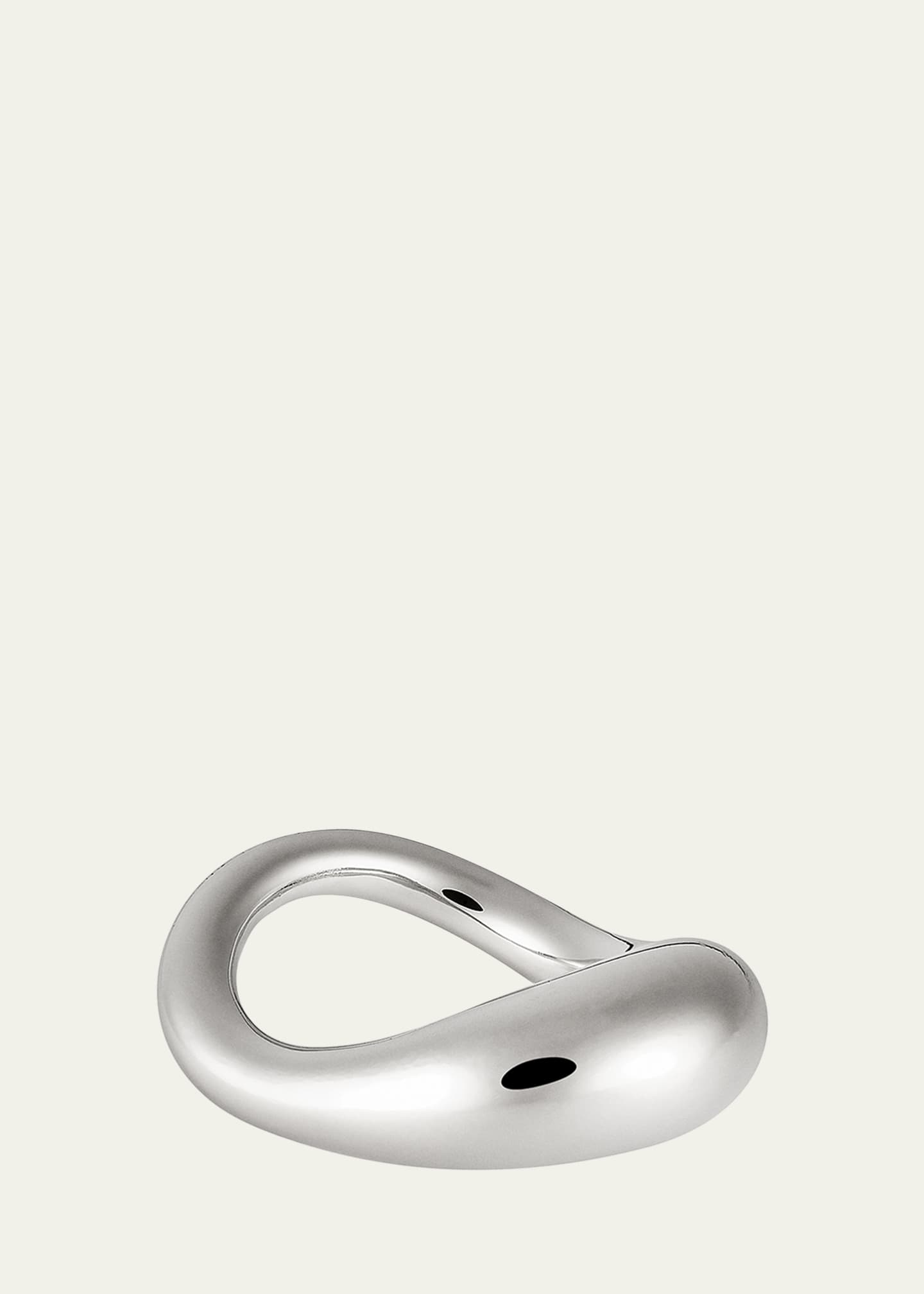 Charlotte Chesnais Lips Curved Single Band Ring in Silver Image 1 of 2