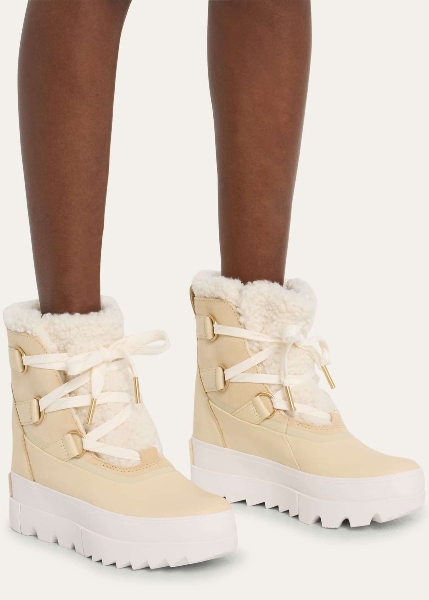 Sorel Joan Of Arctic Leather Faux Fur Snow Booties Bergdorf Goodman