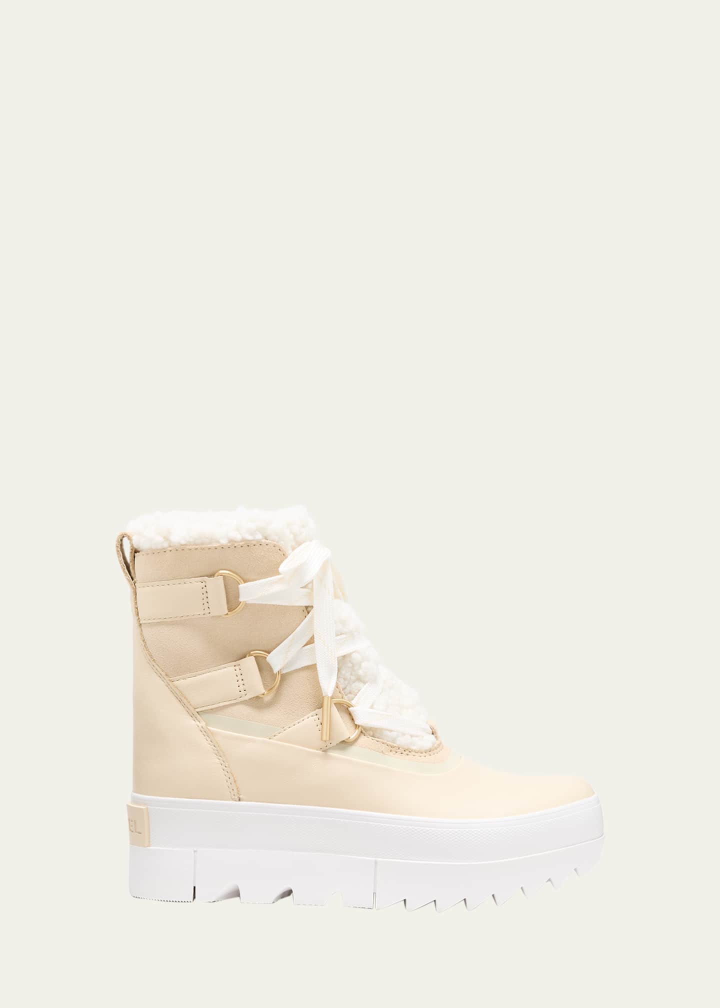 Sorel Joan Of Arctic Leather Faux-Fur Snow Booties Image 1 of 5