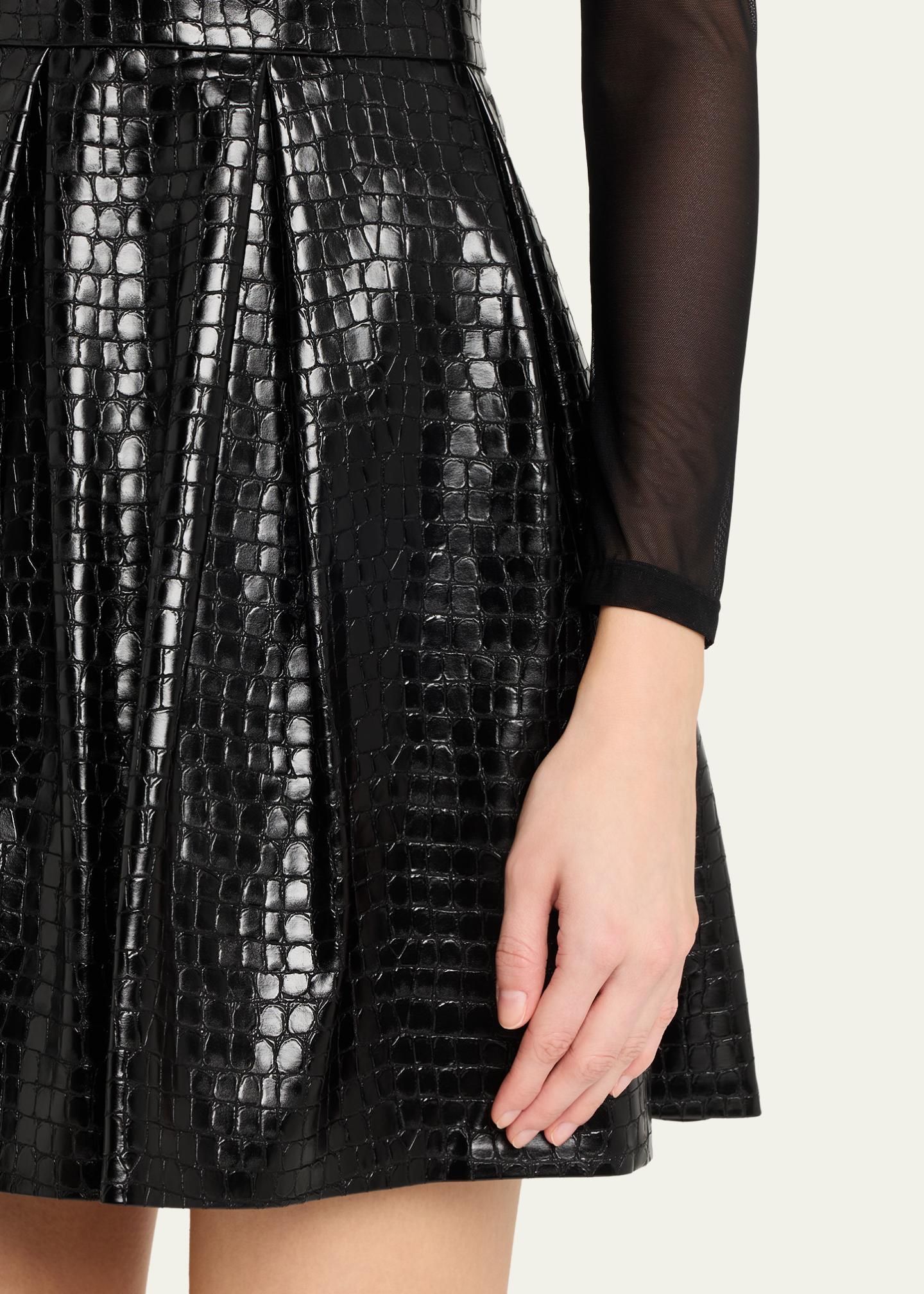 ALICE + OLIVIA Chara Vegan-Leather Party Dress