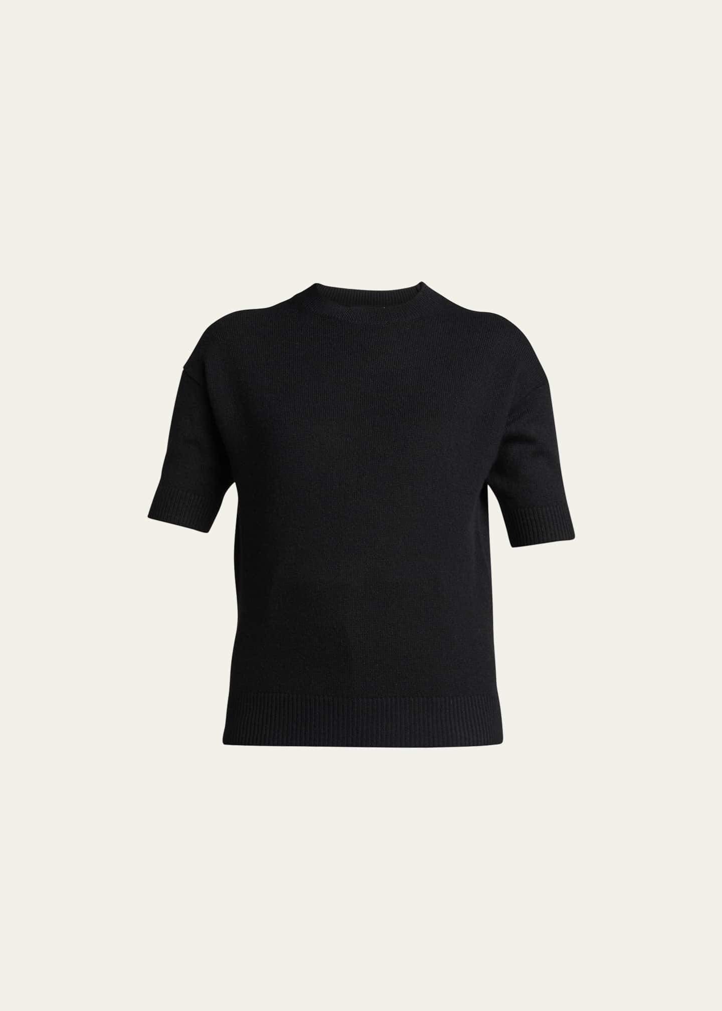 Theory Short-Sleeve Easy Cashmere Pullover - Bergdorf Goodman