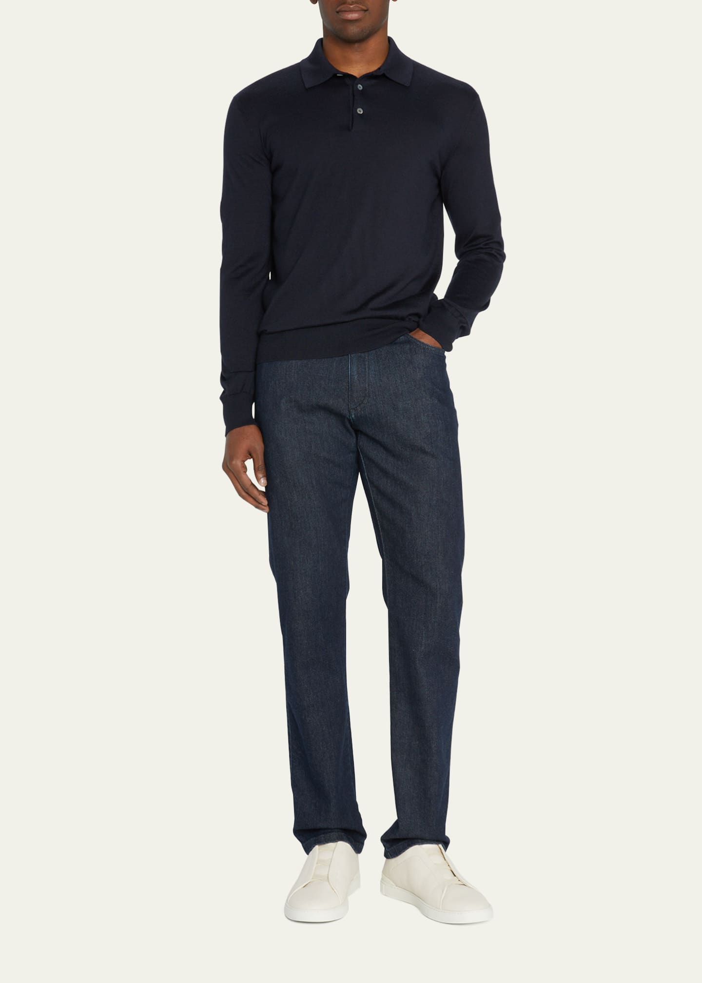 ZEGNA Men's CashmereSilk Polo Shirt Bergdorf Goodman