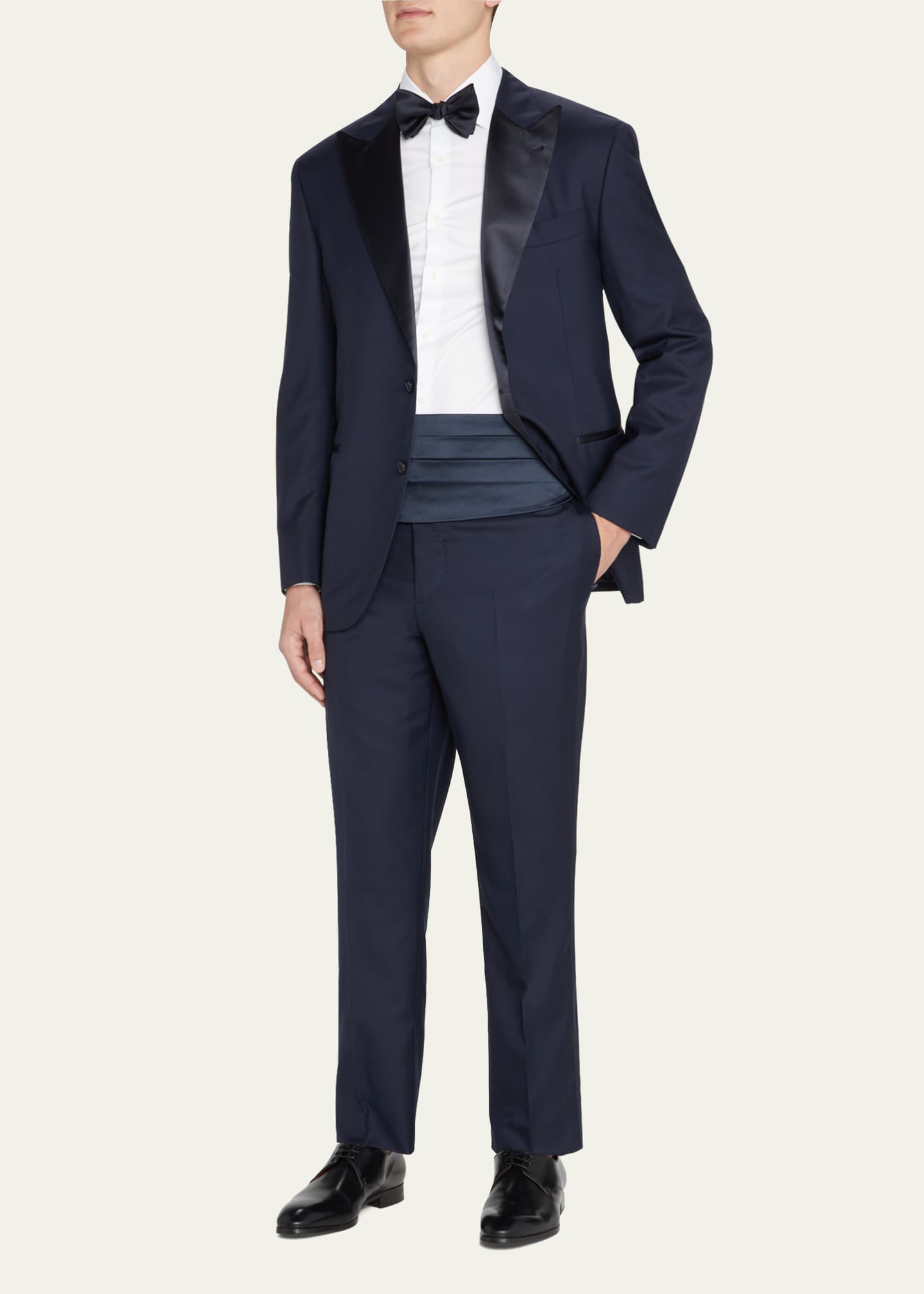 Brunello Cucinelli Men's Solid Peak-Lapel Tuxedo Image 2 of 5