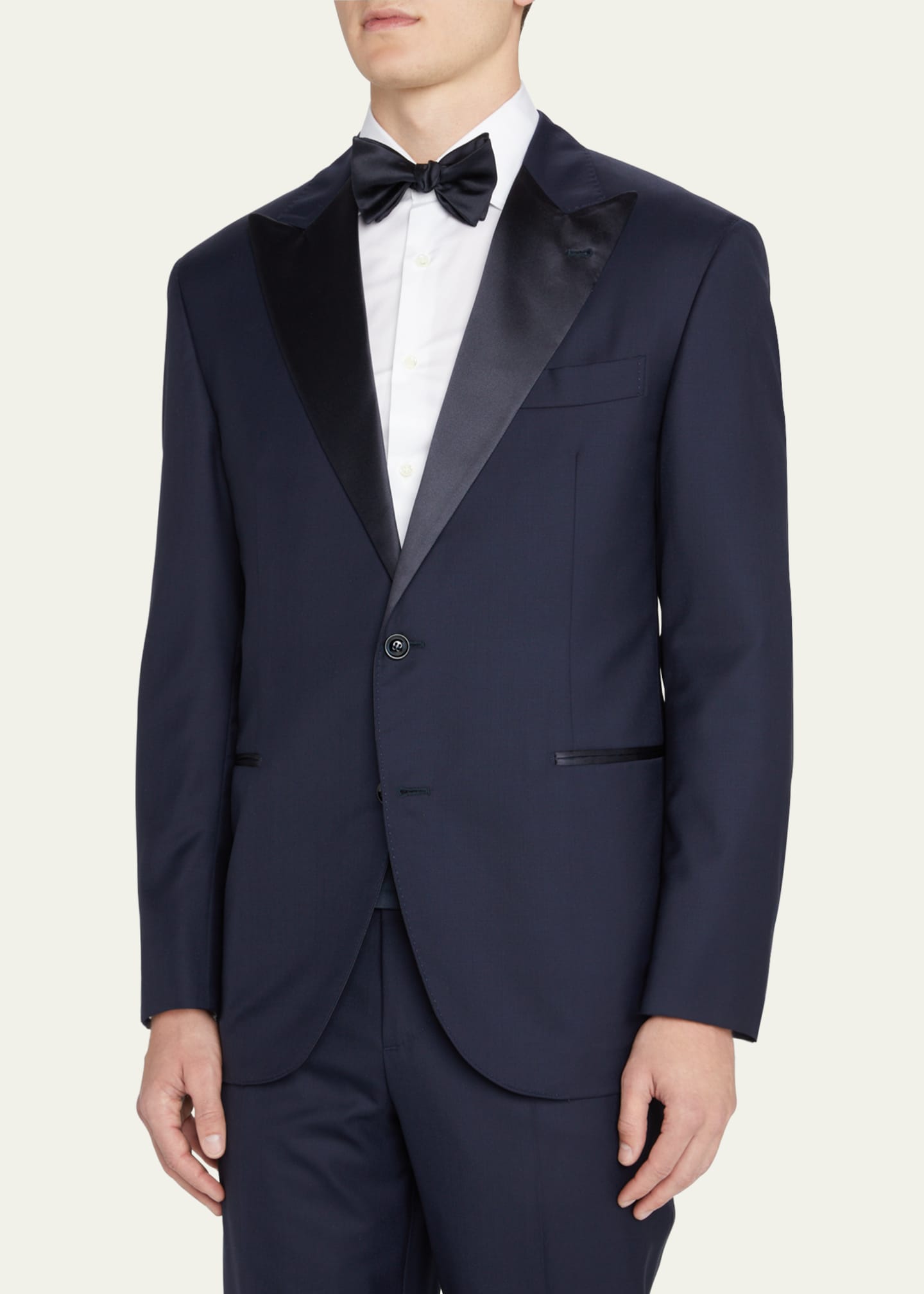 Brunello Cucinelli Men's Solid Peak-Lapel Tuxedo Image 4 of 5