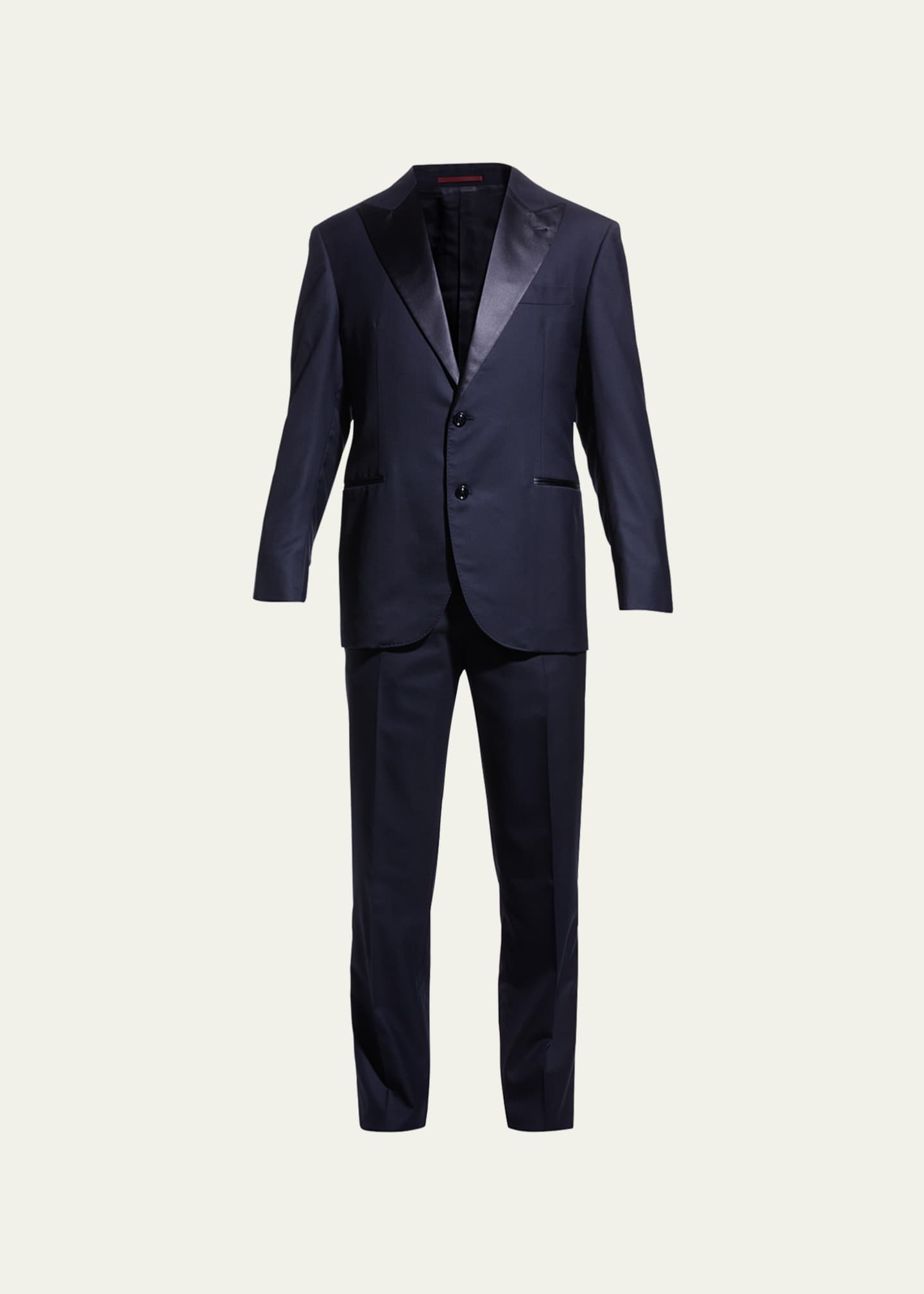 Brunello Cucinelli Men's Solid Peak-Lapel Tuxedo Image 1 of 5