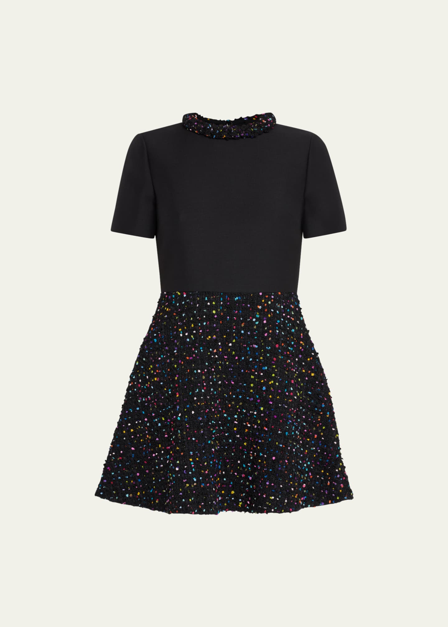 Valentino Garavani Rainbow Tweed Mini Dress w/ Braided Trim Bergdorf Goodman