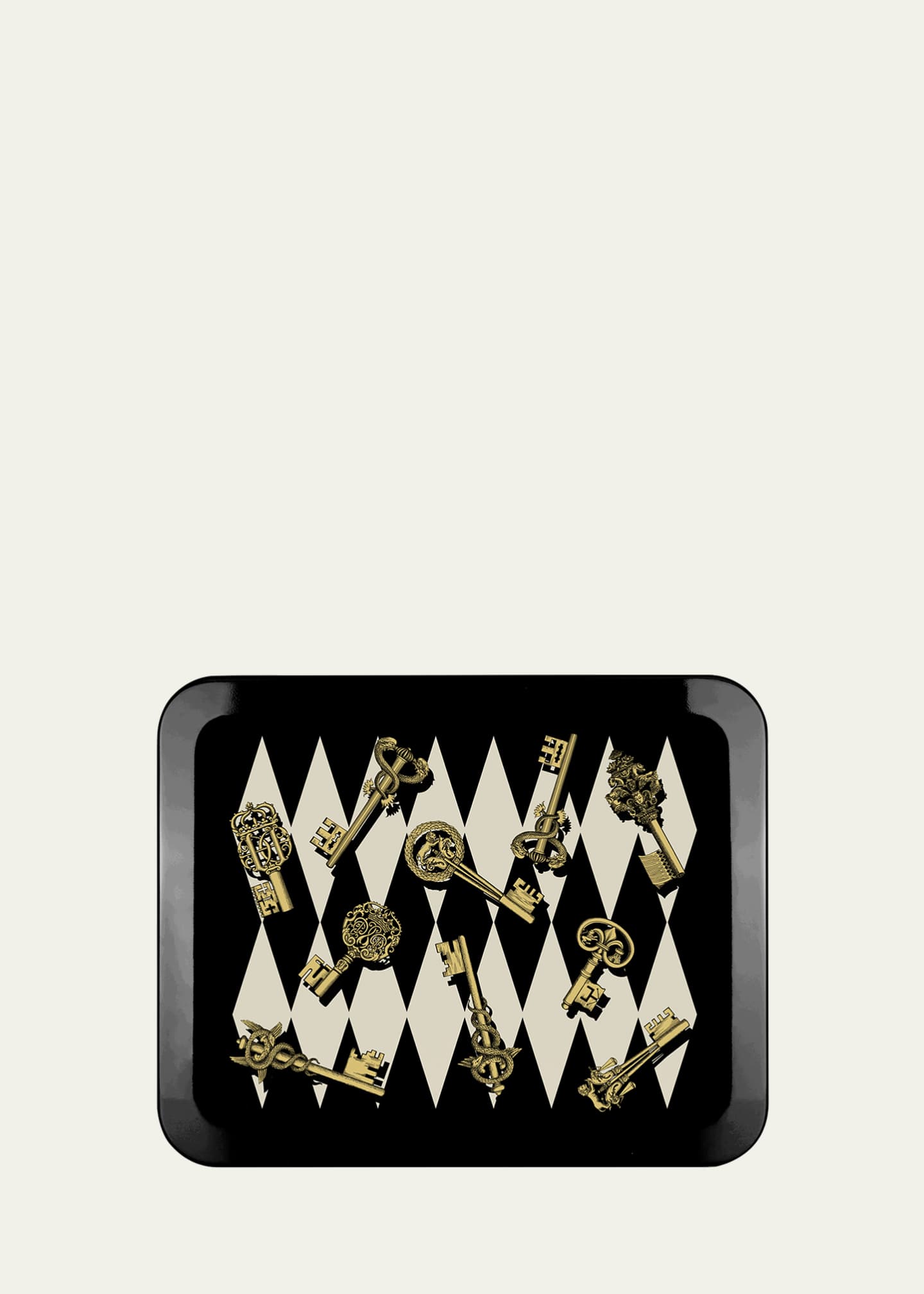 Fornasetti Chiavi Gold e Rombi Tray - 48x60 cm