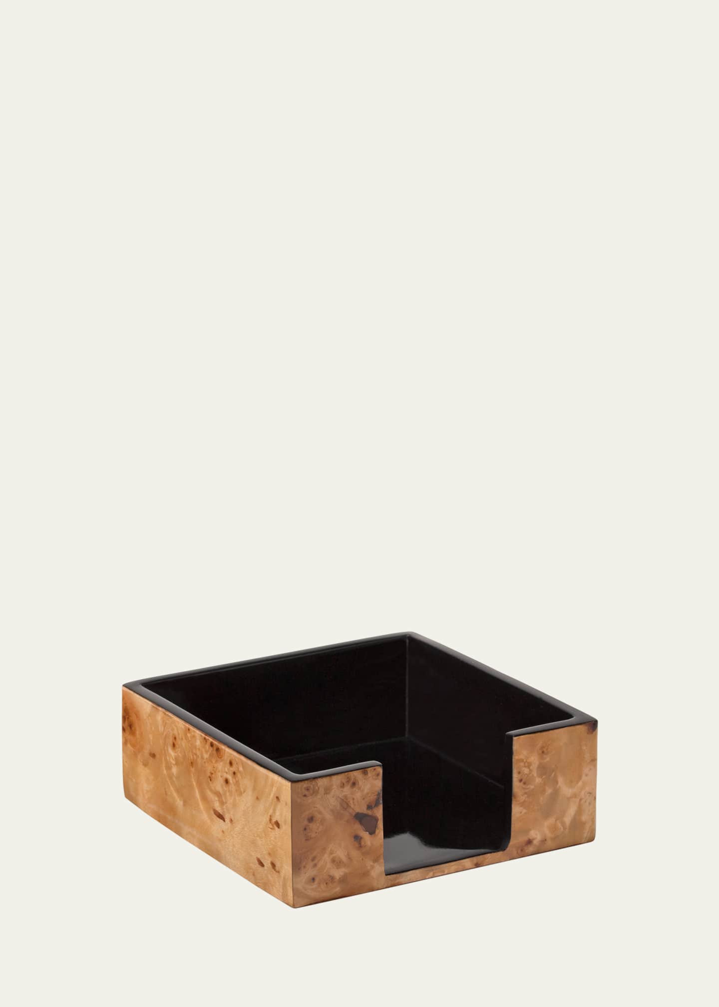 LADORADA Burl Veneer Cocktail Napkin Holder Image 2 of 2