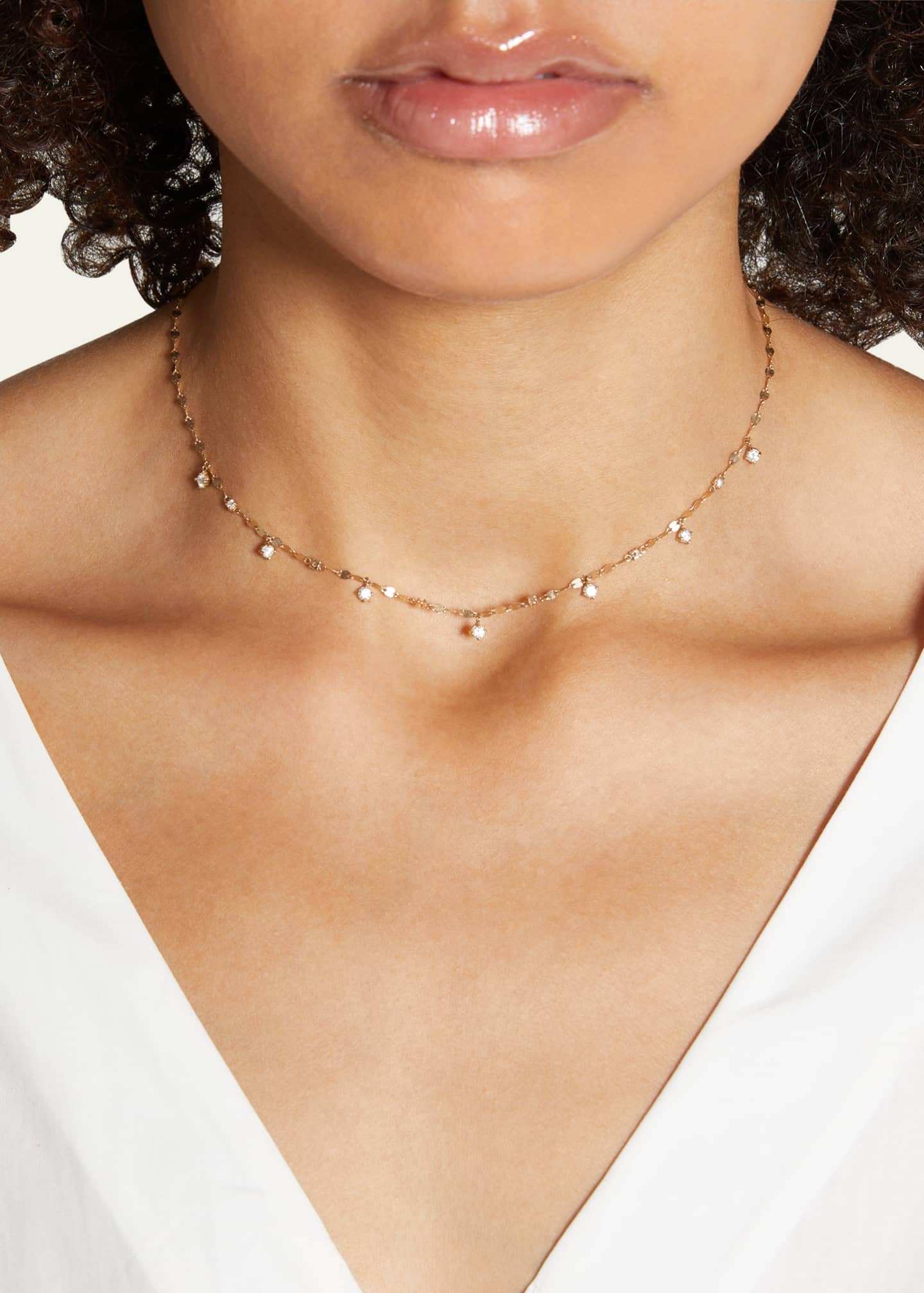 Lana Solo Partial Hanging Multi Rain Diamond Necklace Bergdorf