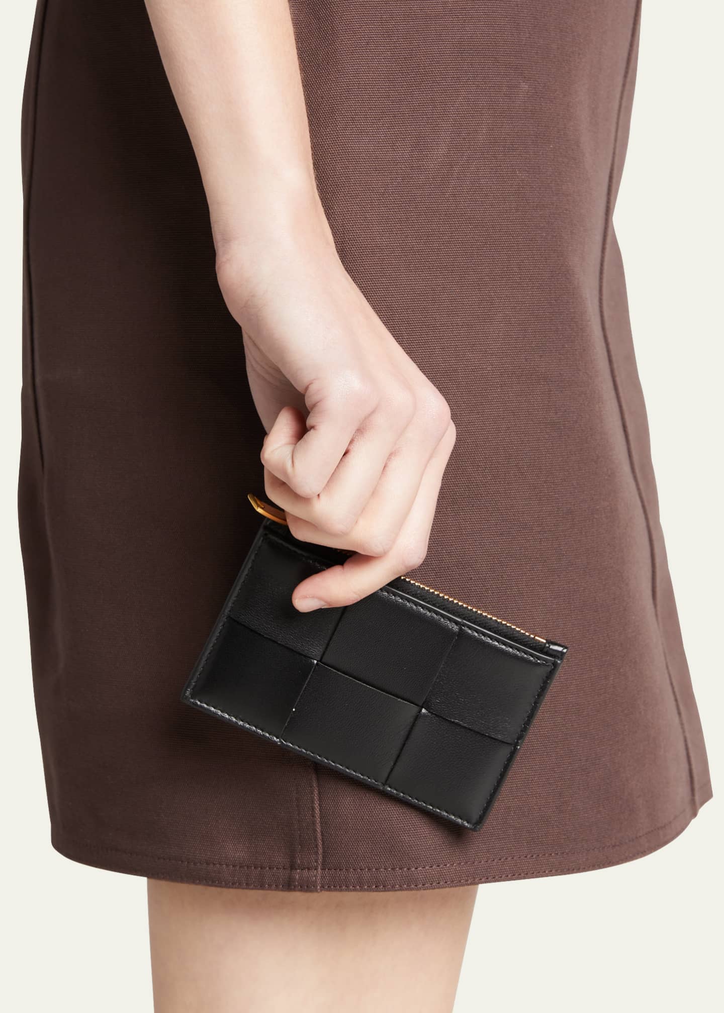 Bottega Veneta Leather Zipped Card Holder