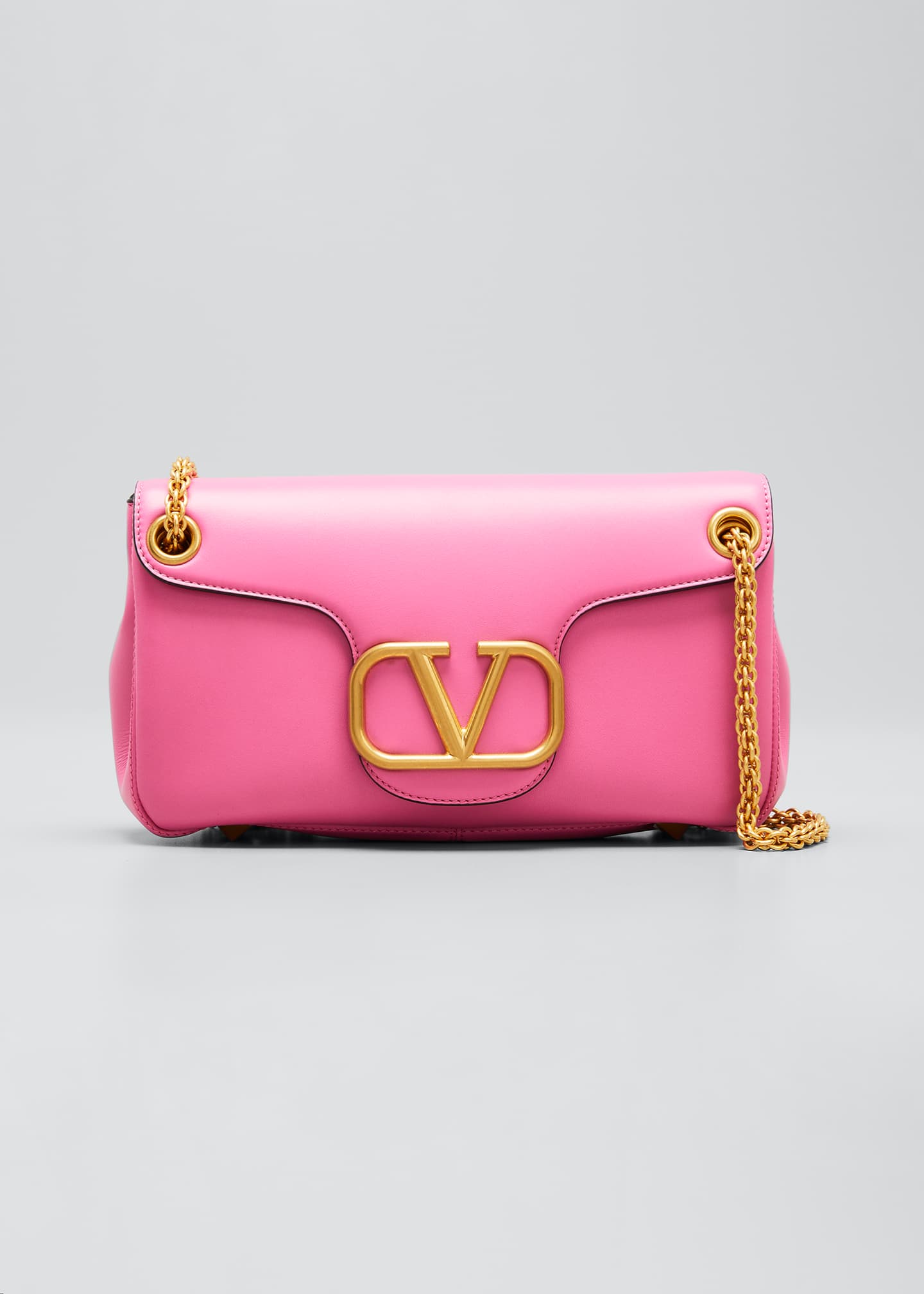 Valentino Garavani VLogo Lambskin Leather Shoulder Bag - Bergdorf Goodman