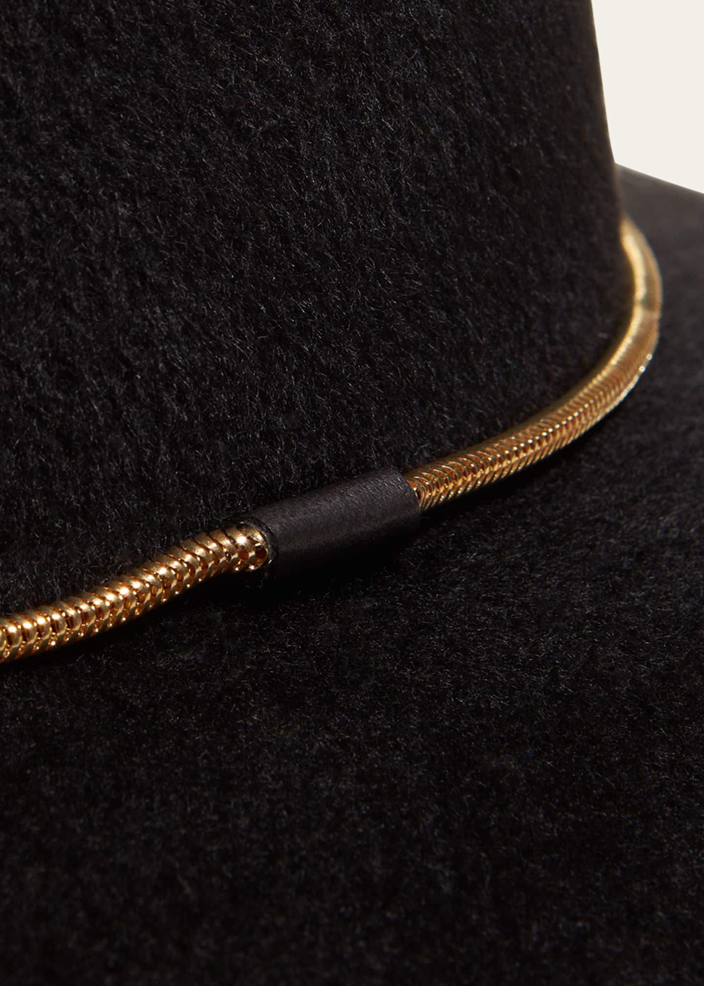 Sofia Cashmere Cashmere-Wool Floppy Hat w/ Golden Chain Image 2 of 2