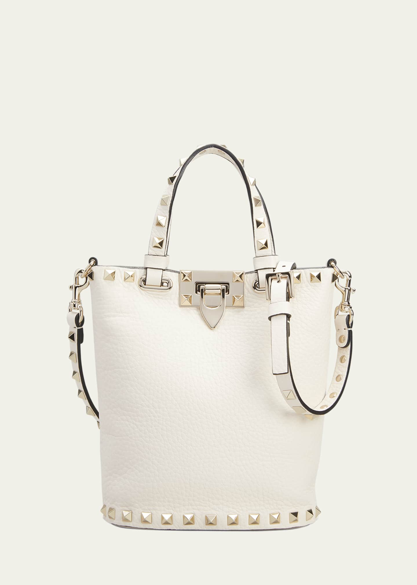 Valentino Rockstud Rolling Trapeze Tote Bag